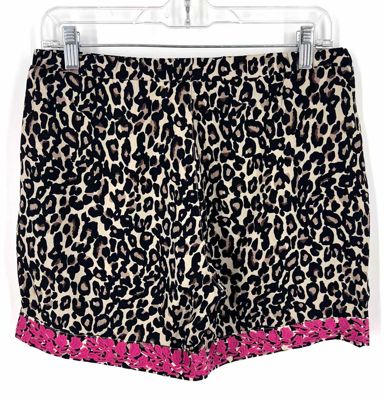Layerz Clothing Size S Tan/Black Animal Print Embroidered Shorts Shorts - Image 2