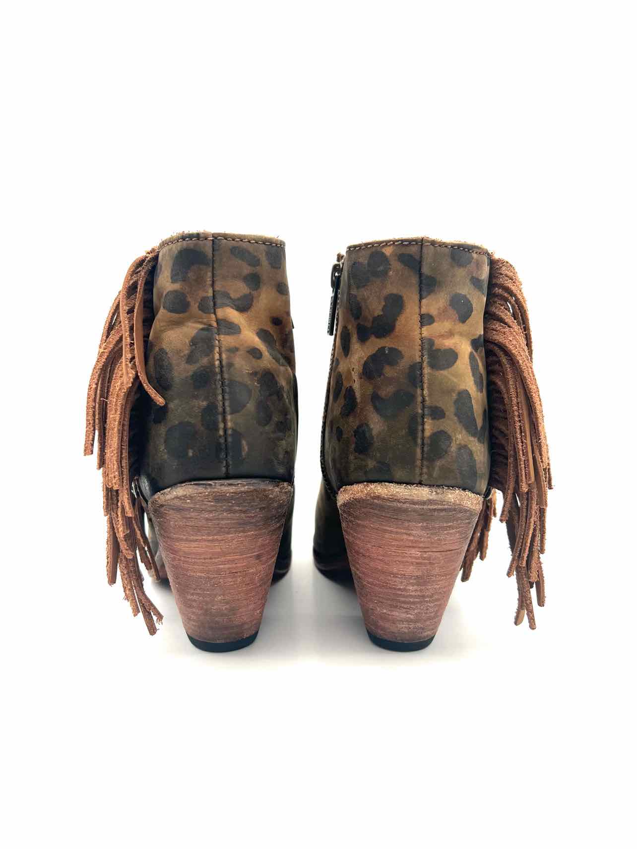 Liberty Black Size 9 Tan/Black Animal Print Leather Shoes Shooties - Image 3