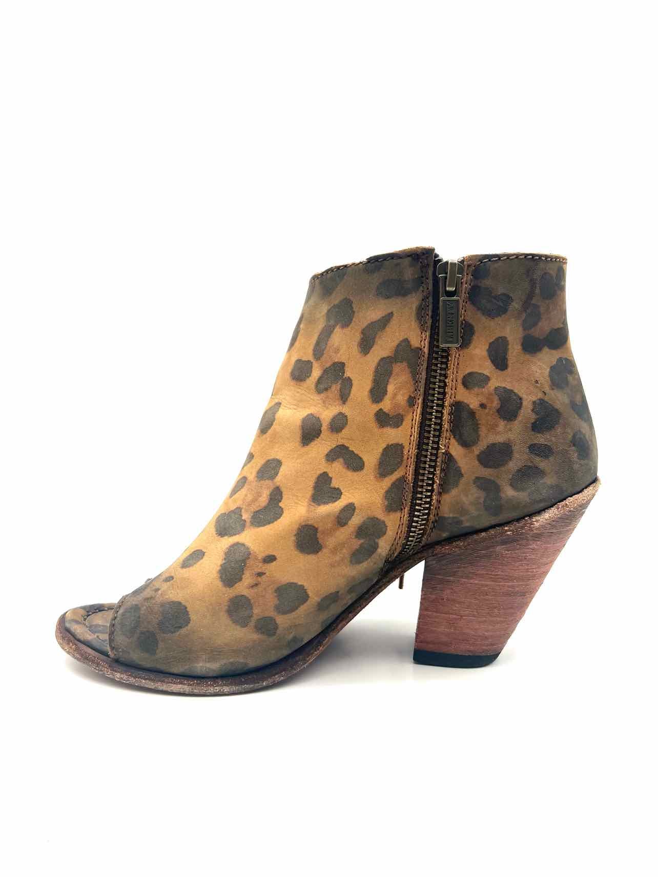 Liberty Black Size 9 Tan/Black Animal Print Leather Shoes Shooties - Image 4