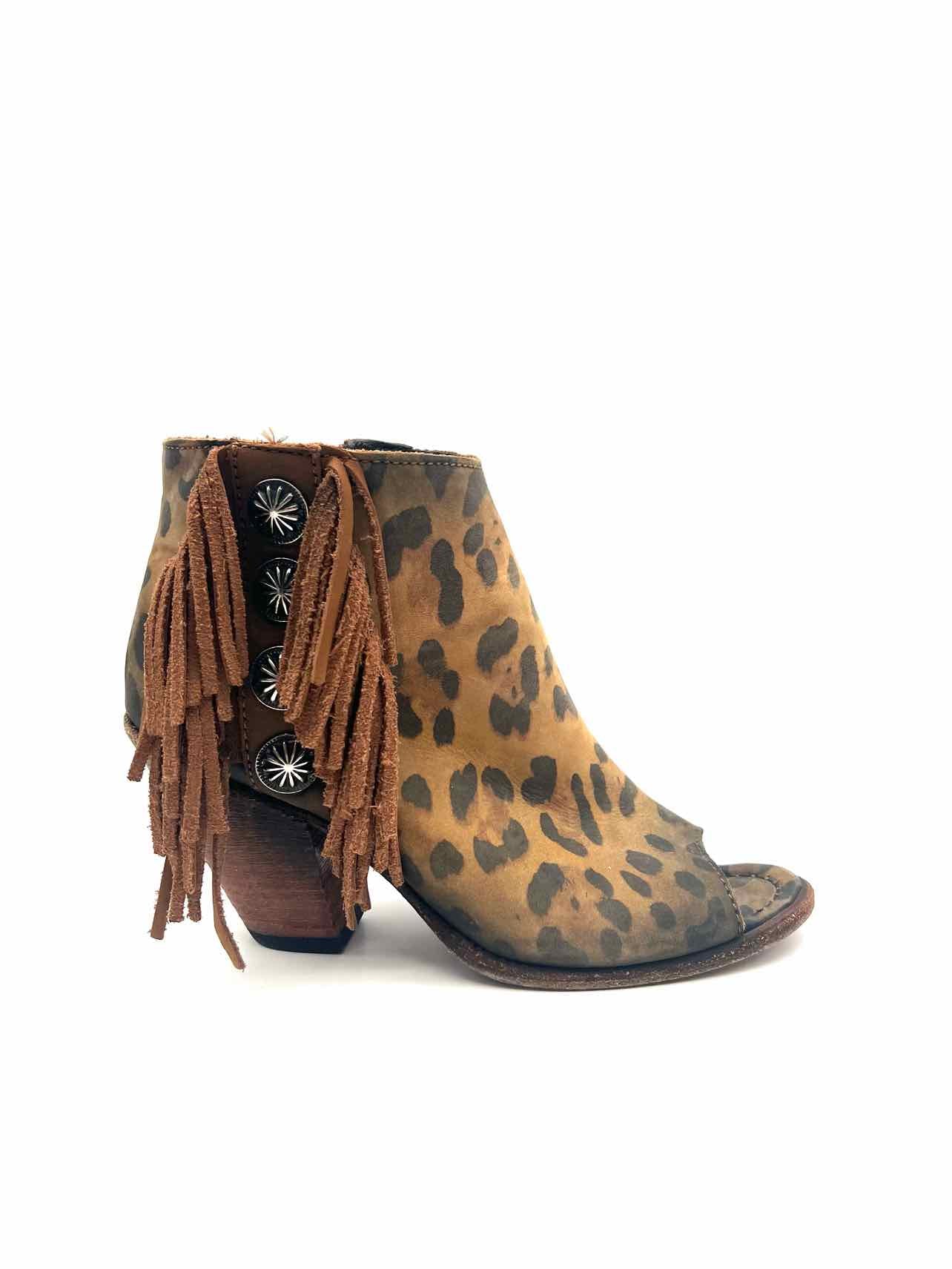 Liberty Black Size 9 Tan/Black Animal Print Leather Shoes Shooties - Image 5