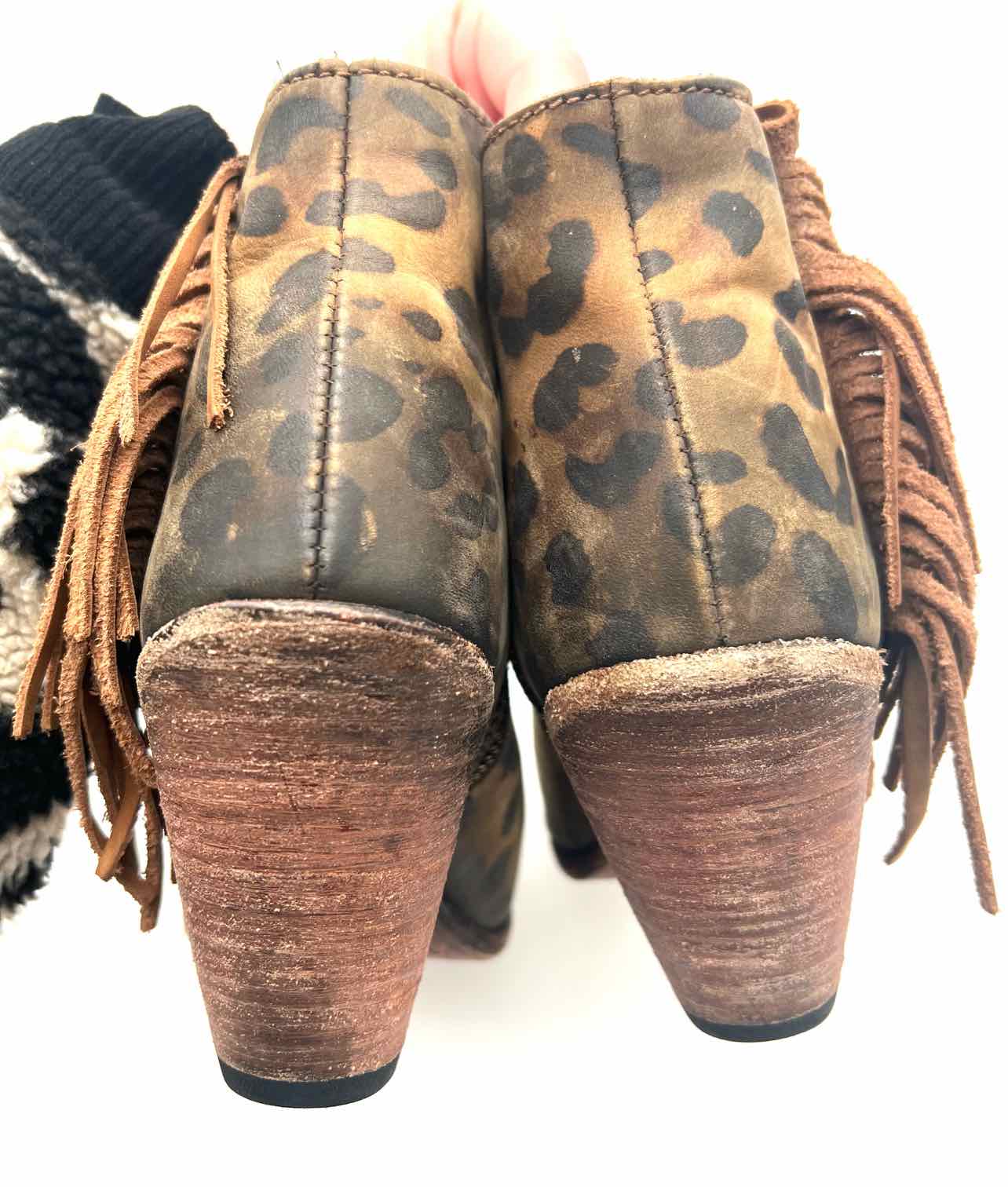 Liberty Black Size 9 Tan/Black Animal Print Leather Shoes Shooties - Image 9
