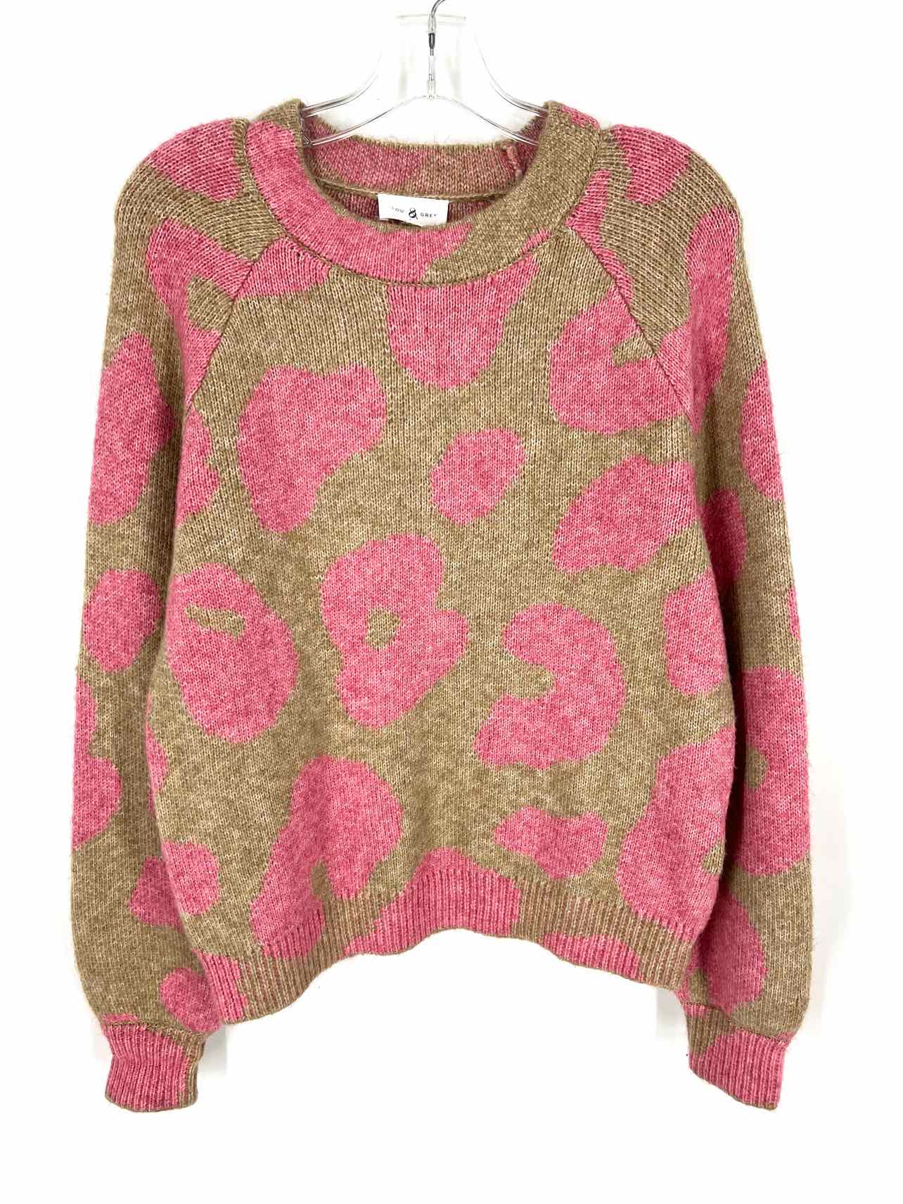 Lou & Grey Size S Brown/Pink Animal Print Knit NB Sweater