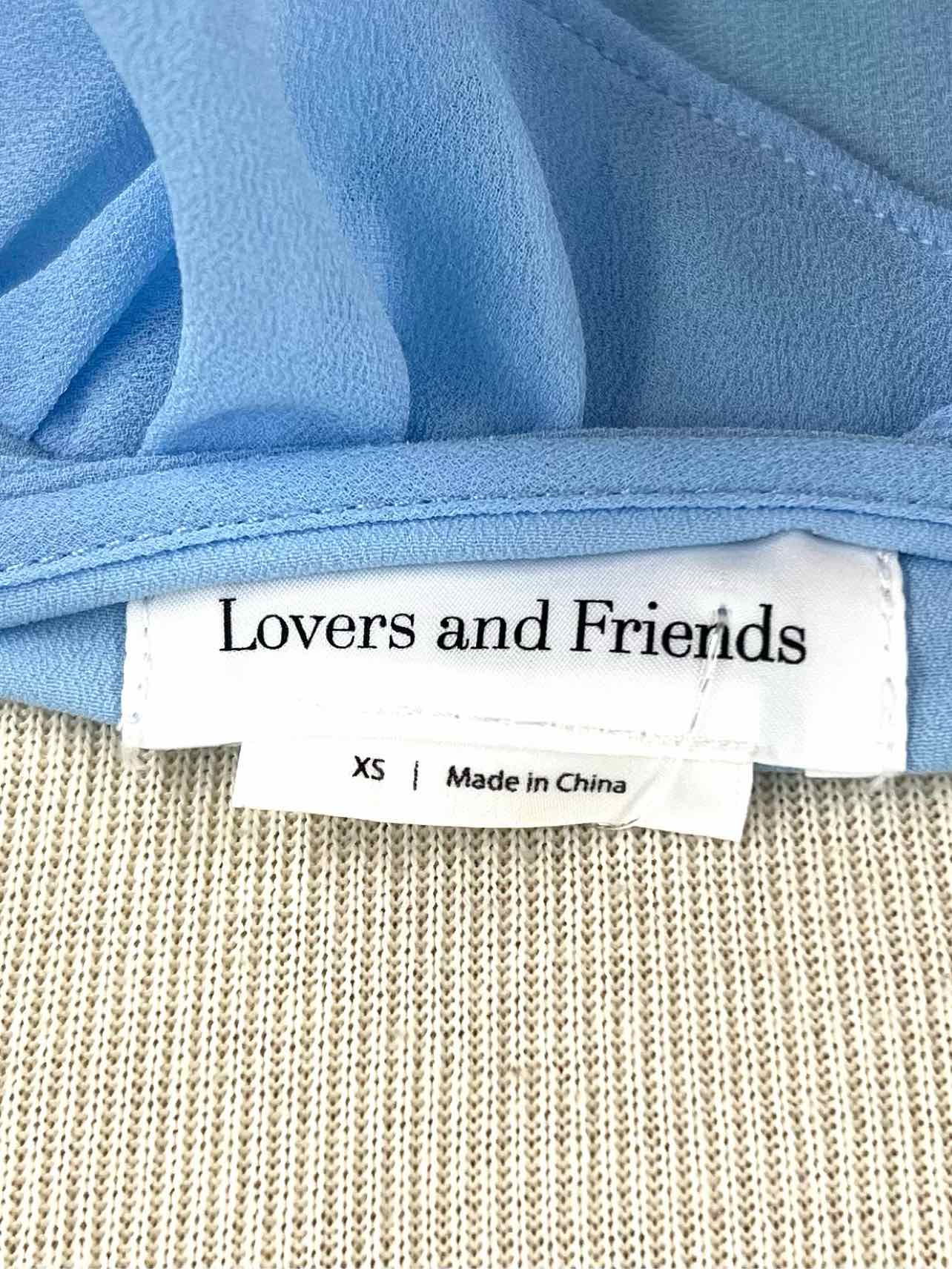 Lovers and Friends Size XS Lt Blue One Shoulder Ruffle Designer Dress - Image 3
