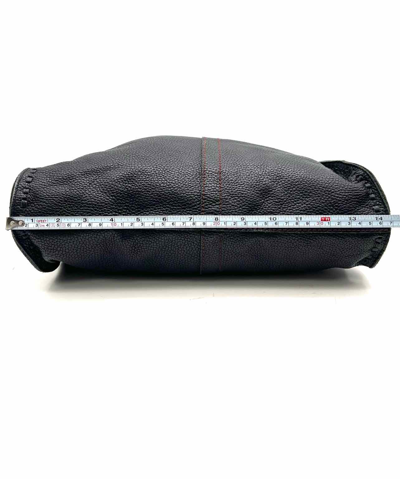 Lucky Brand Black Pebbled Braided Purses Tote - Image 7