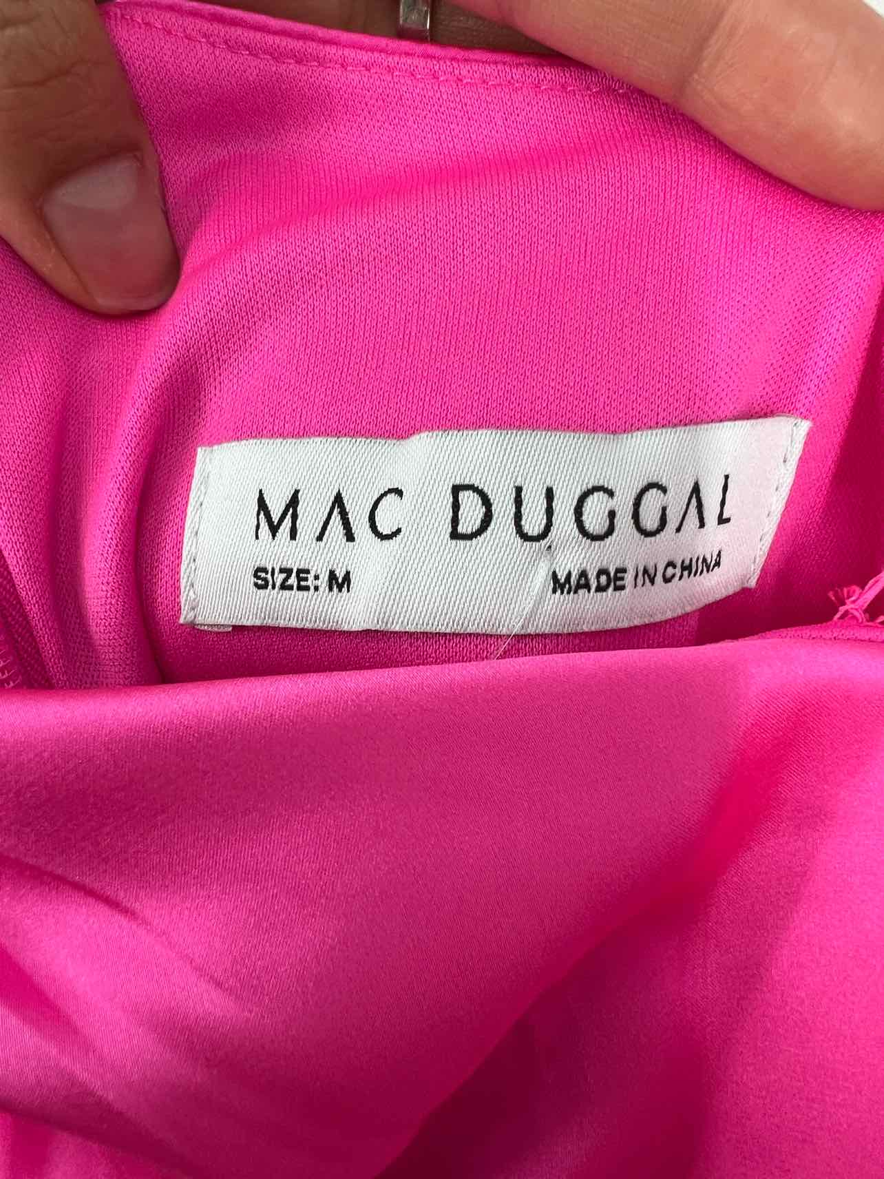 Mac Duggal Size M Hot Pink One Shoulder Hi-Lo AS IS Designer Dress-Formal Wear - Image 3