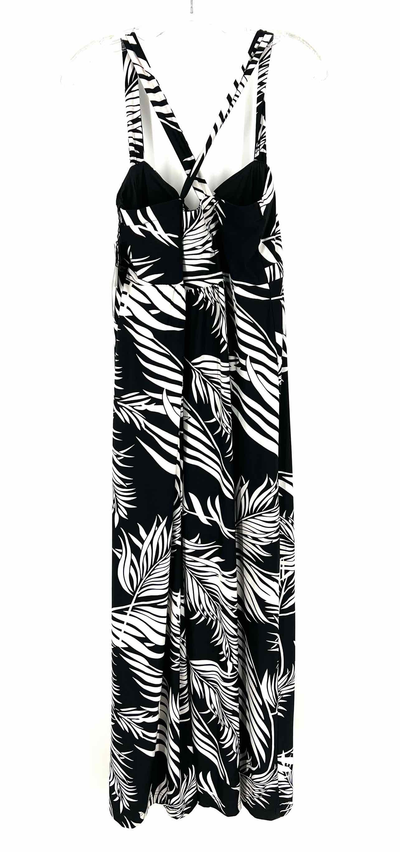 Madison Leigh Size 8 Black/White Leaves Twist Dresses Dress Maxi - Image 2