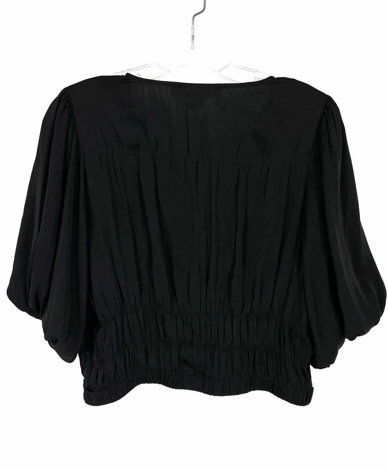 Marc New York Size S Black Shirred Bubble Sleeve NEW Tops Blouse - Image 2