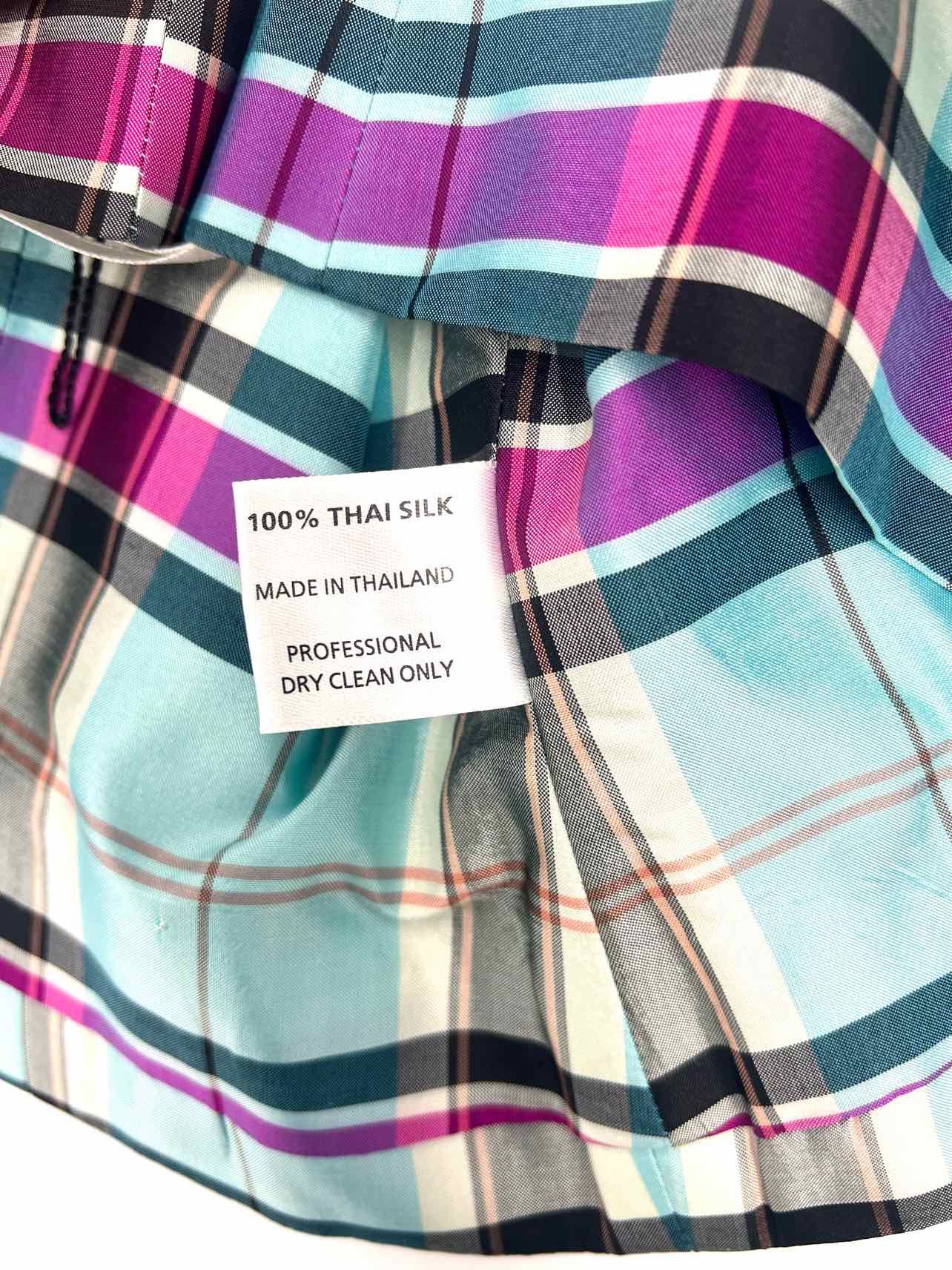 Marisa Baratelli Size 16 Turq/Multi Plaid Buckle(s) Designer Top-Sleeveless - Image 4