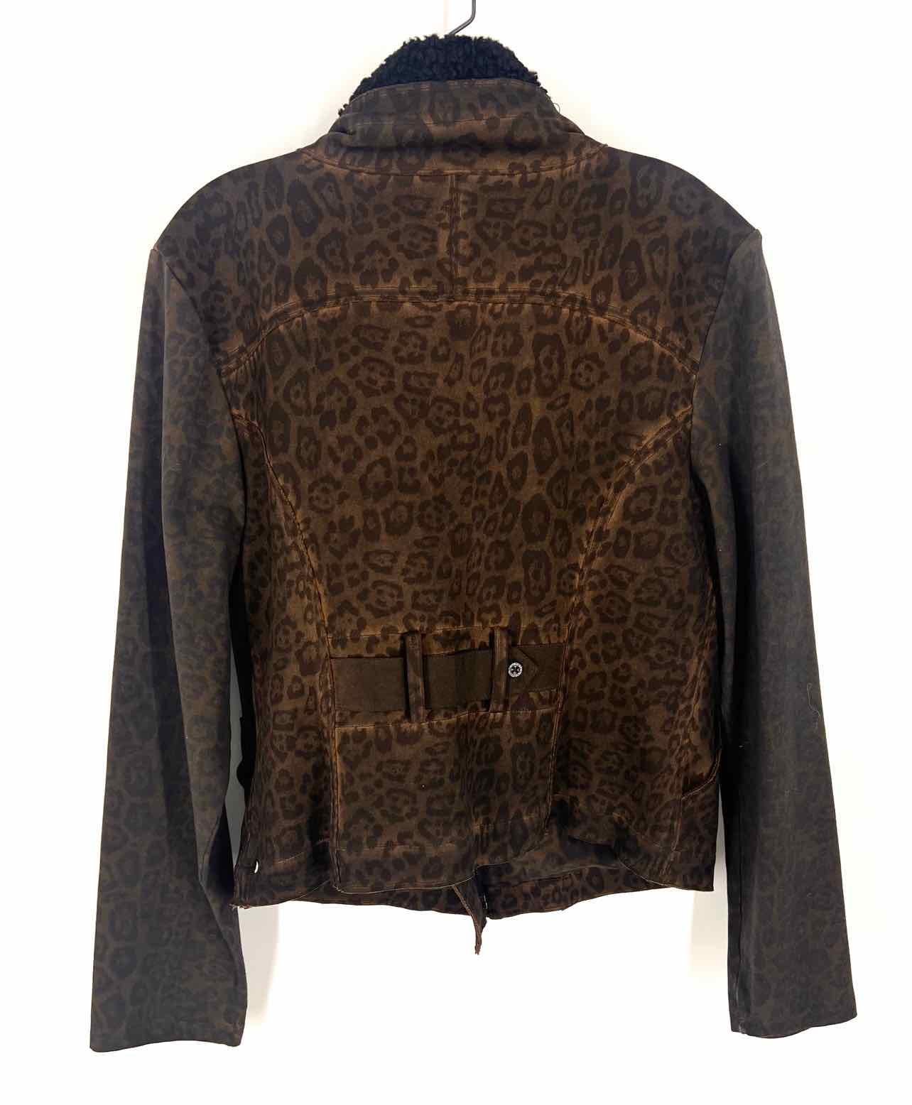 Marrakech Size L Brown/Black Animal Print Boucle Blazer Jacket - Image 3
