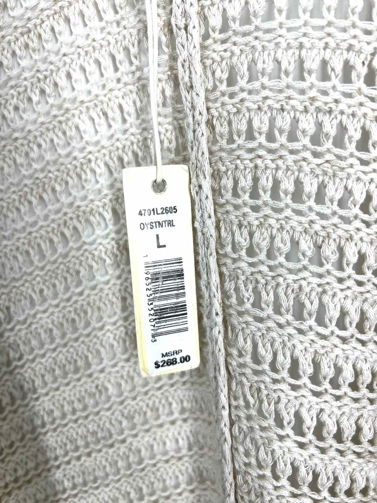 Max Studio Size L Beige Solid Knit NEW Designer Cardigan - Image 4