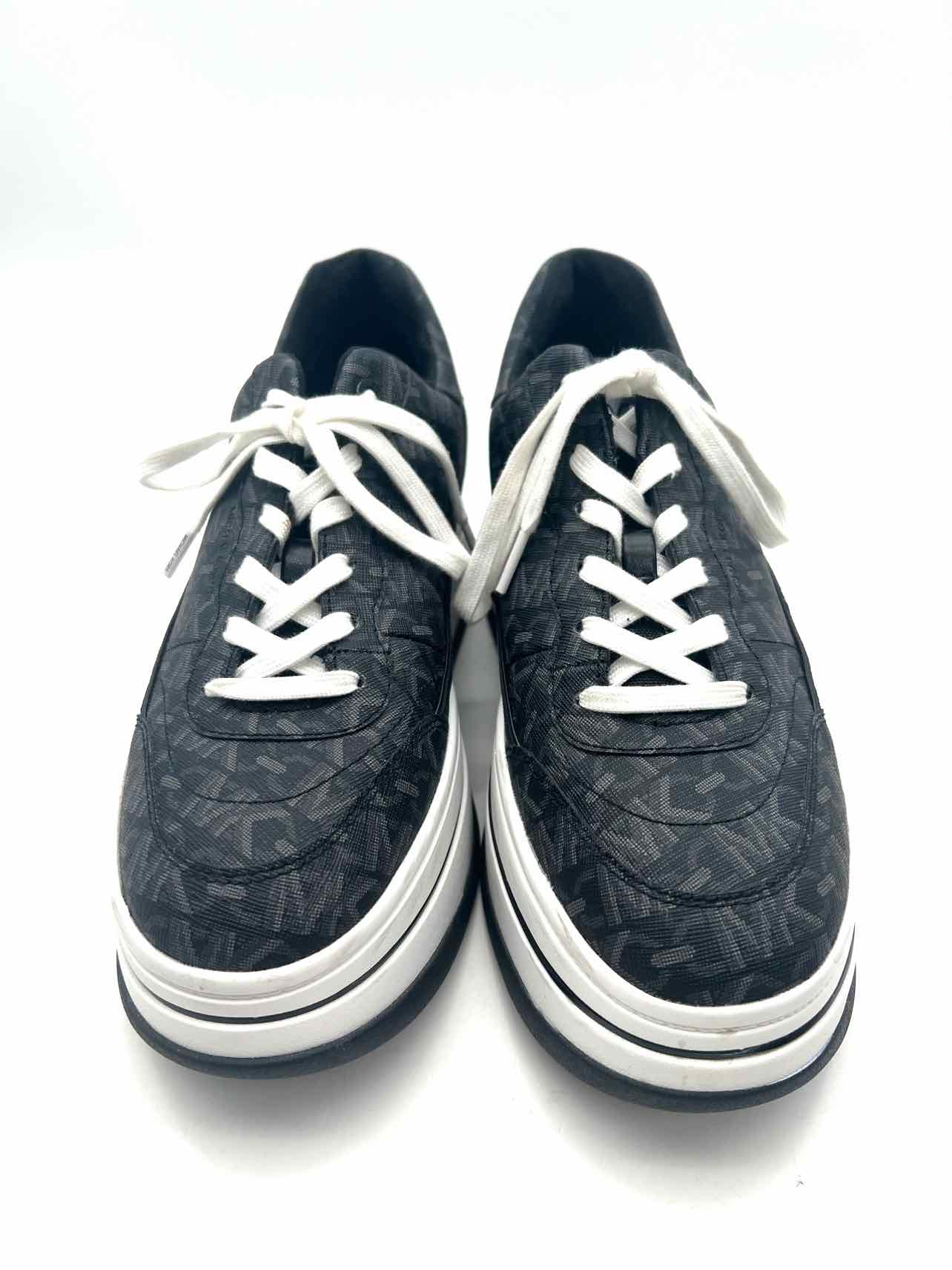 Michael Kors Size 9.5 Bk/Gry/Wh Signature Lace-Up Designer Sneakers - Image 2