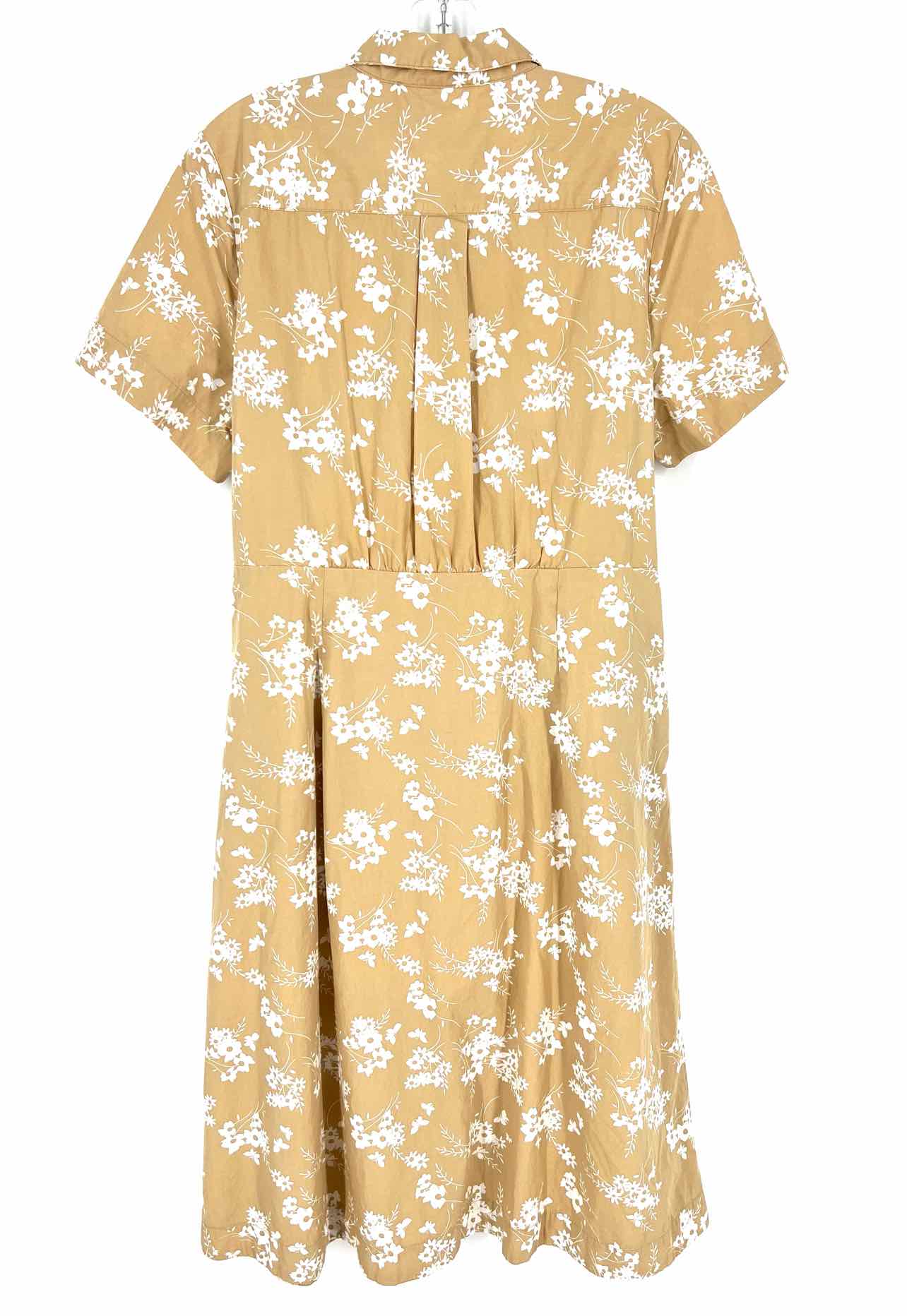 Michael Kors Size L Tan/White Floral Button-down Dresses Dress - Image 2