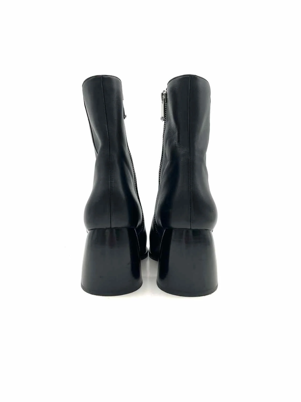 Michael Michael Kors Size 10 Black/Silver Zipper Leather Designer Ankle Boots - Image 3