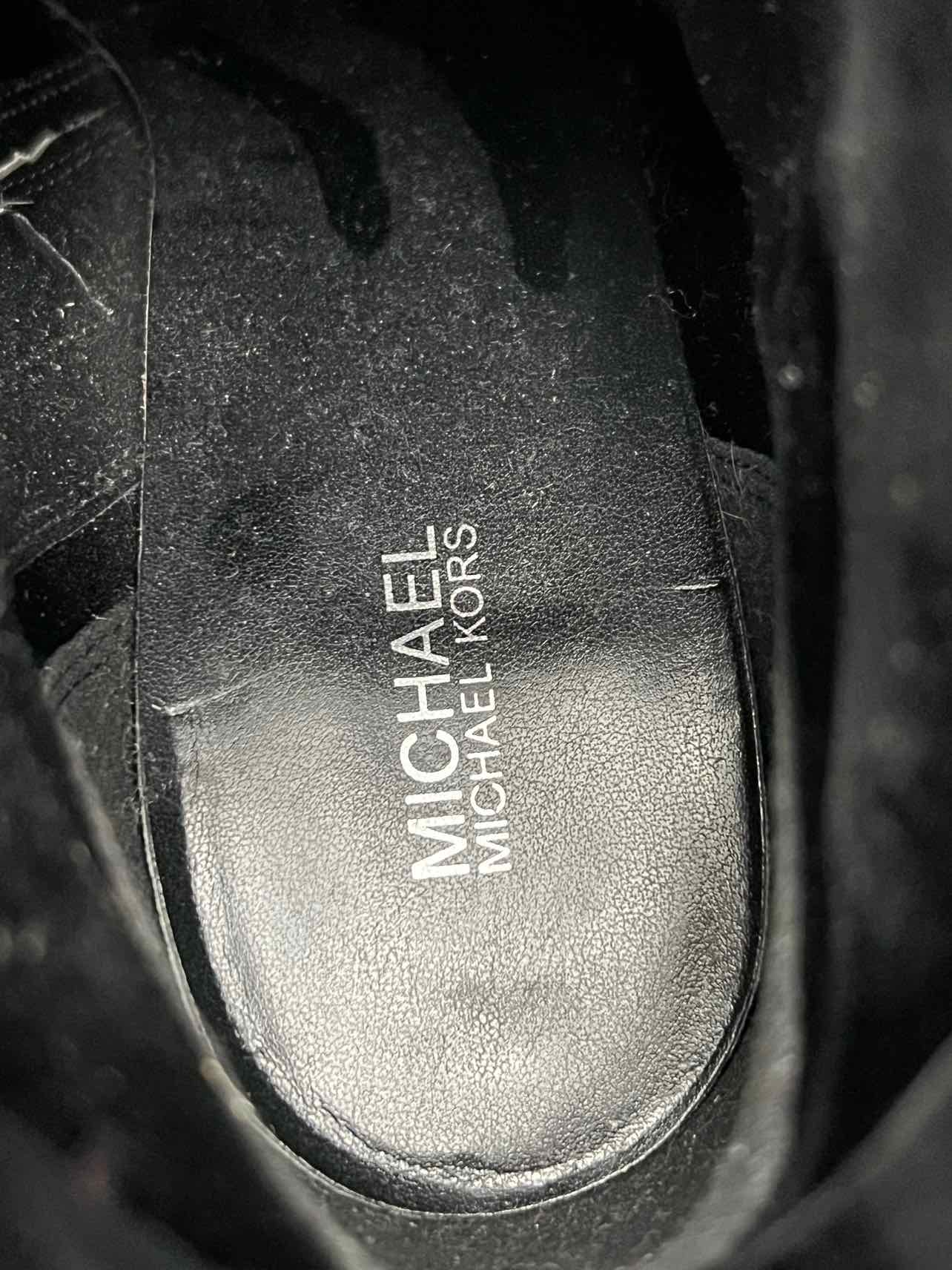 Michael Michael Kors Size 10 Black/Silver Zipper Leather Designer Ankle Boots - Image 5