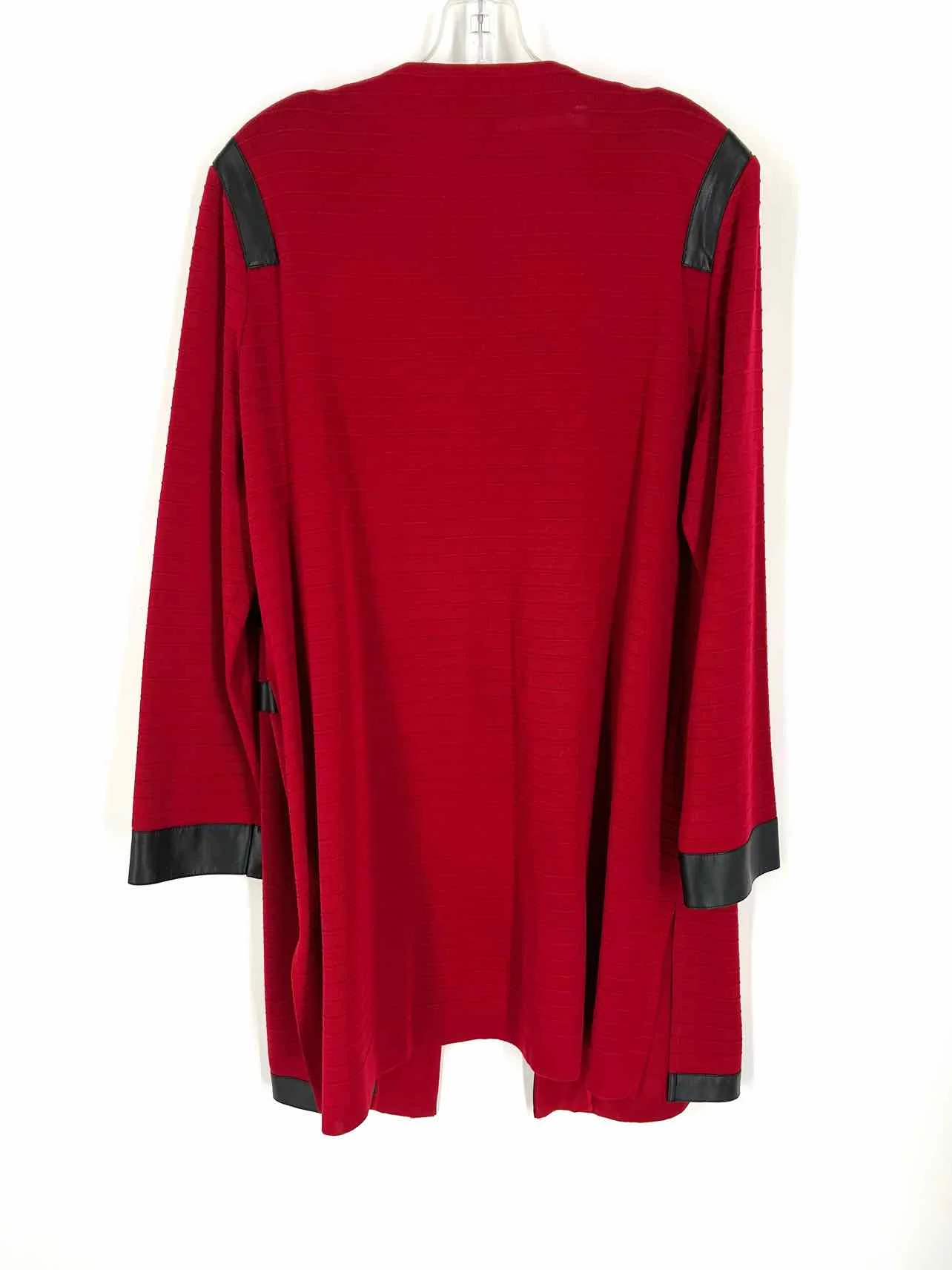 Ming Wang Size L Red/Black Trim Textured NEW Coats Coat - Image 3