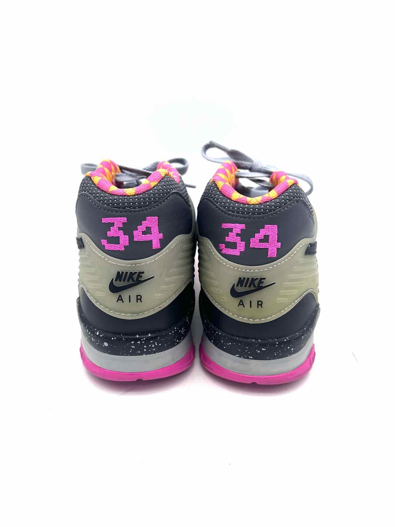 Nike Size 9.5 Bk/Gry/Pk Color Block Lace-Up Designer Sneakers - Image 7