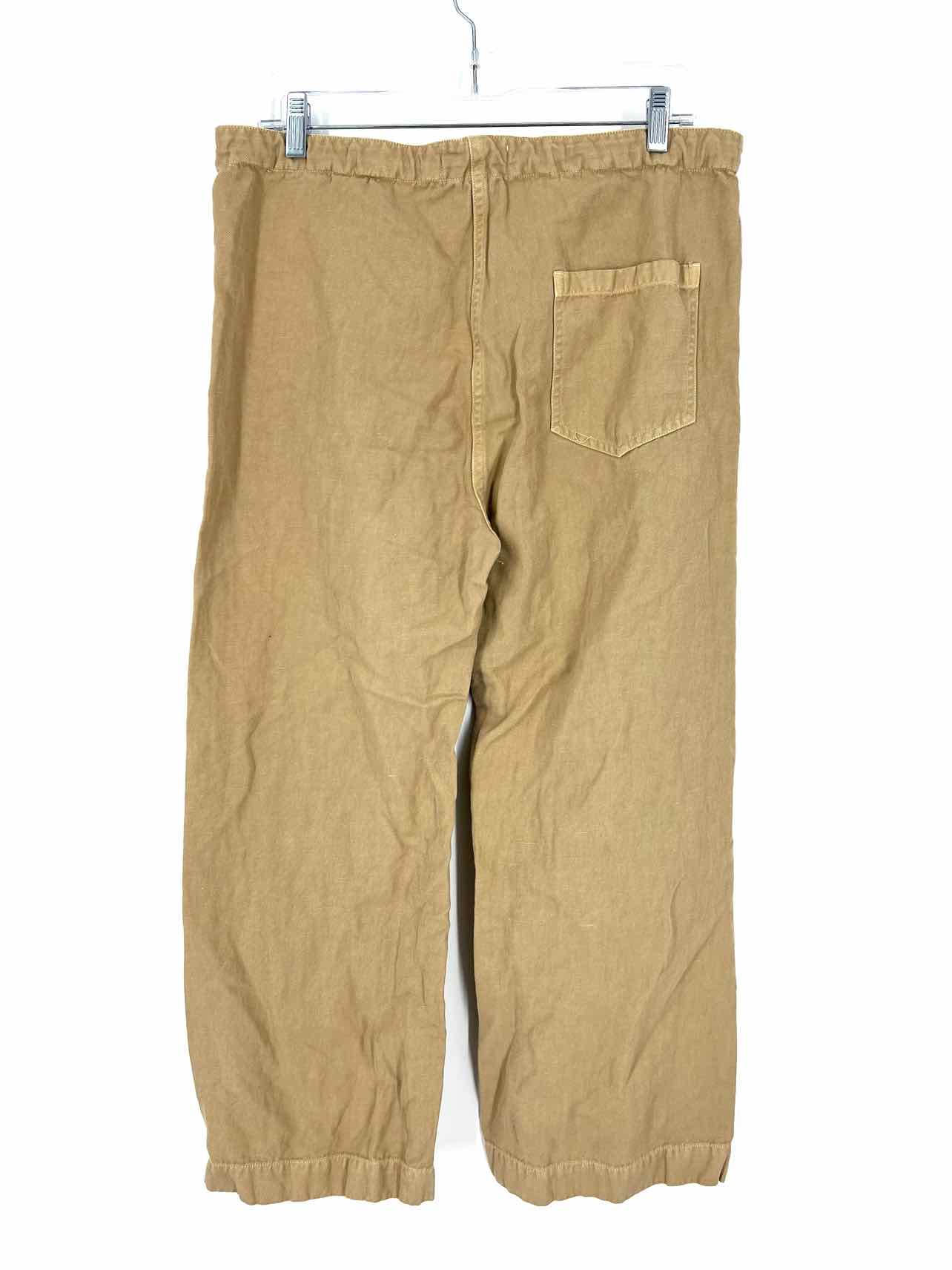 Nili Lotan Size S Beige Drawstring Cotton/Linen Designer Pants - Image 2