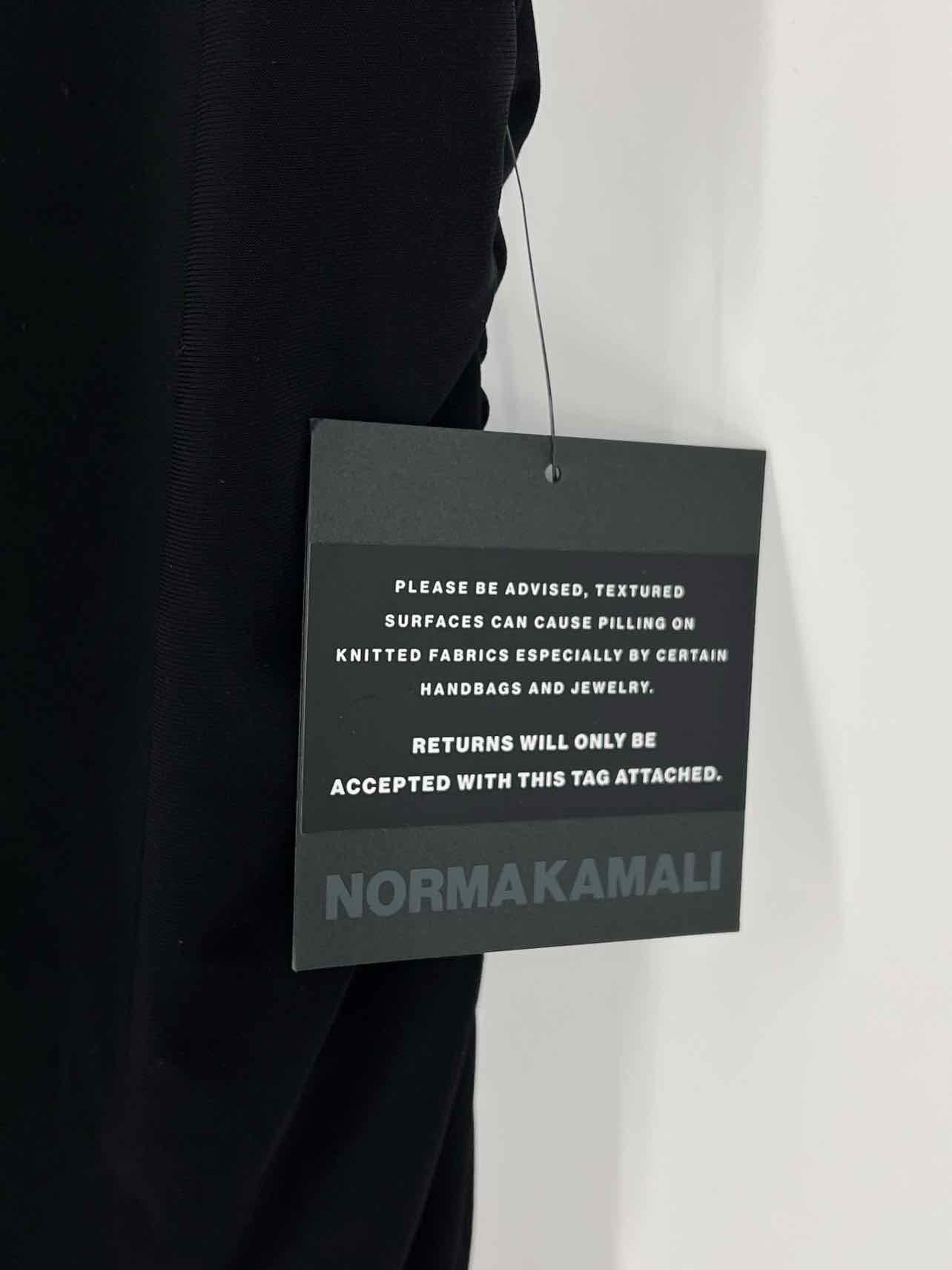 Norma Kamali Size M Black Ruched Stretch NEW Designer Dress - Image 3