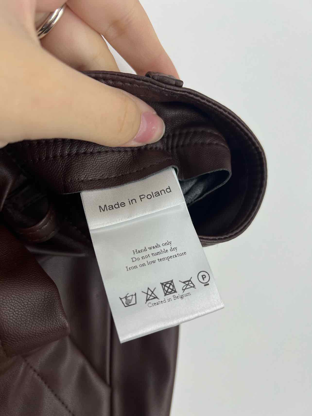Oscar Size 12 Chocolate Faux Leather NEW Designer Pants - Image 4
