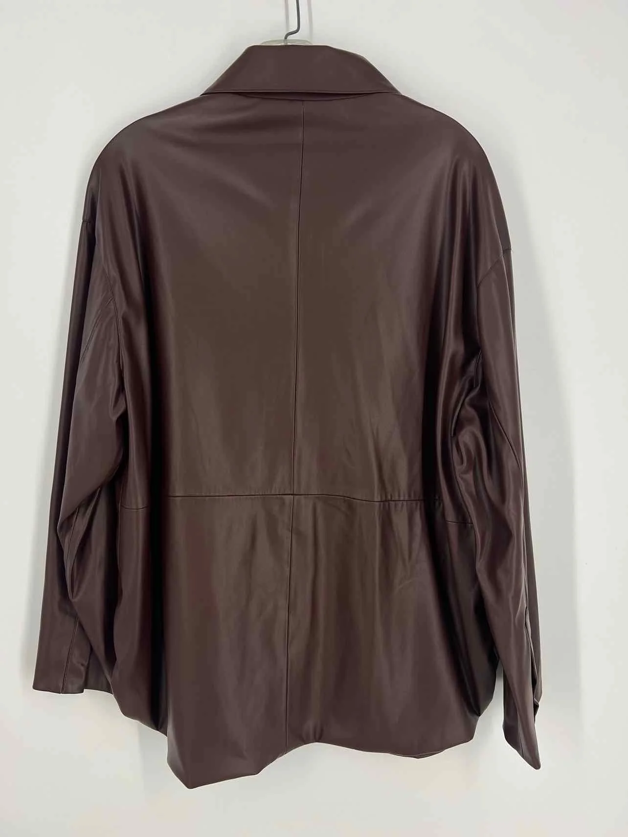 Oscar Size 14 Brown Faux Leather NEW Designer Blouse - Image 3