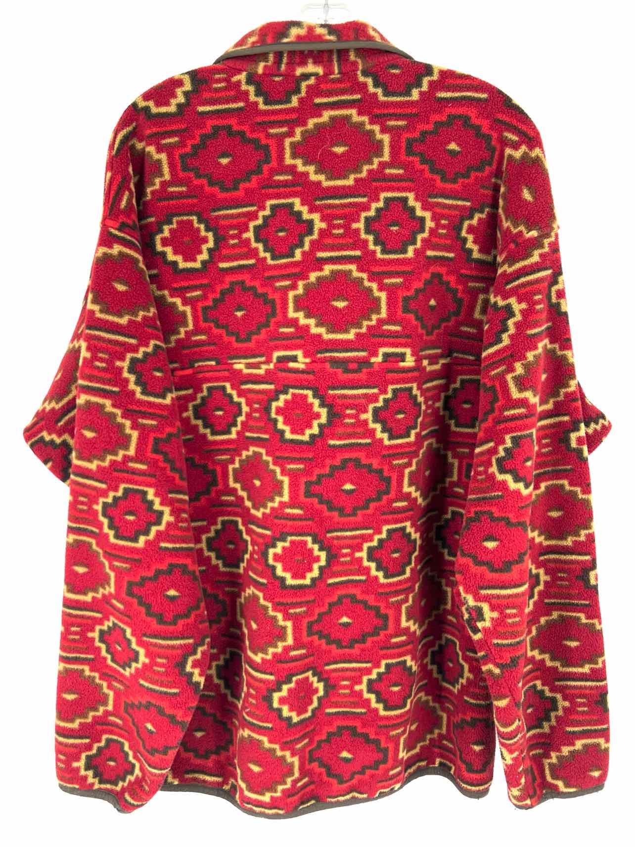 Patagonia Size XL Red/Tan Southwestern Fleece Men's Pullover- Men's - Image 3