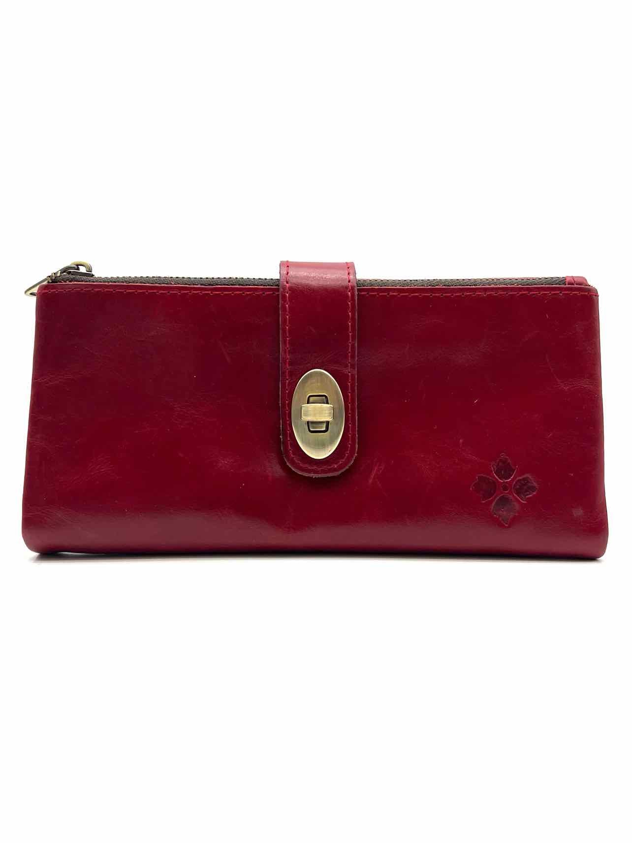 Patricia Nash Red Turn-Lock Leather Accessories Wristlet
