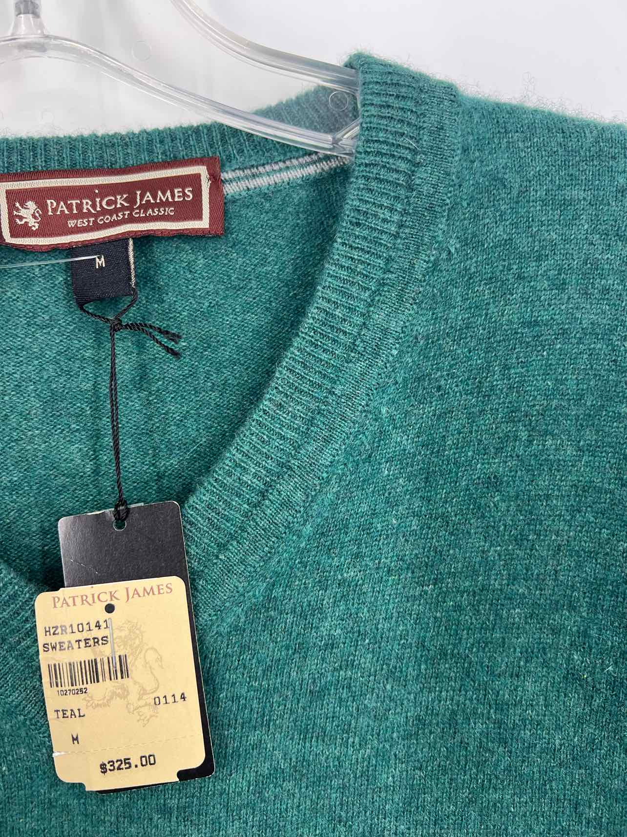 Patrick James Size M Teal Knit Cashmere NEW Men's Sweater- Men's - Image 3