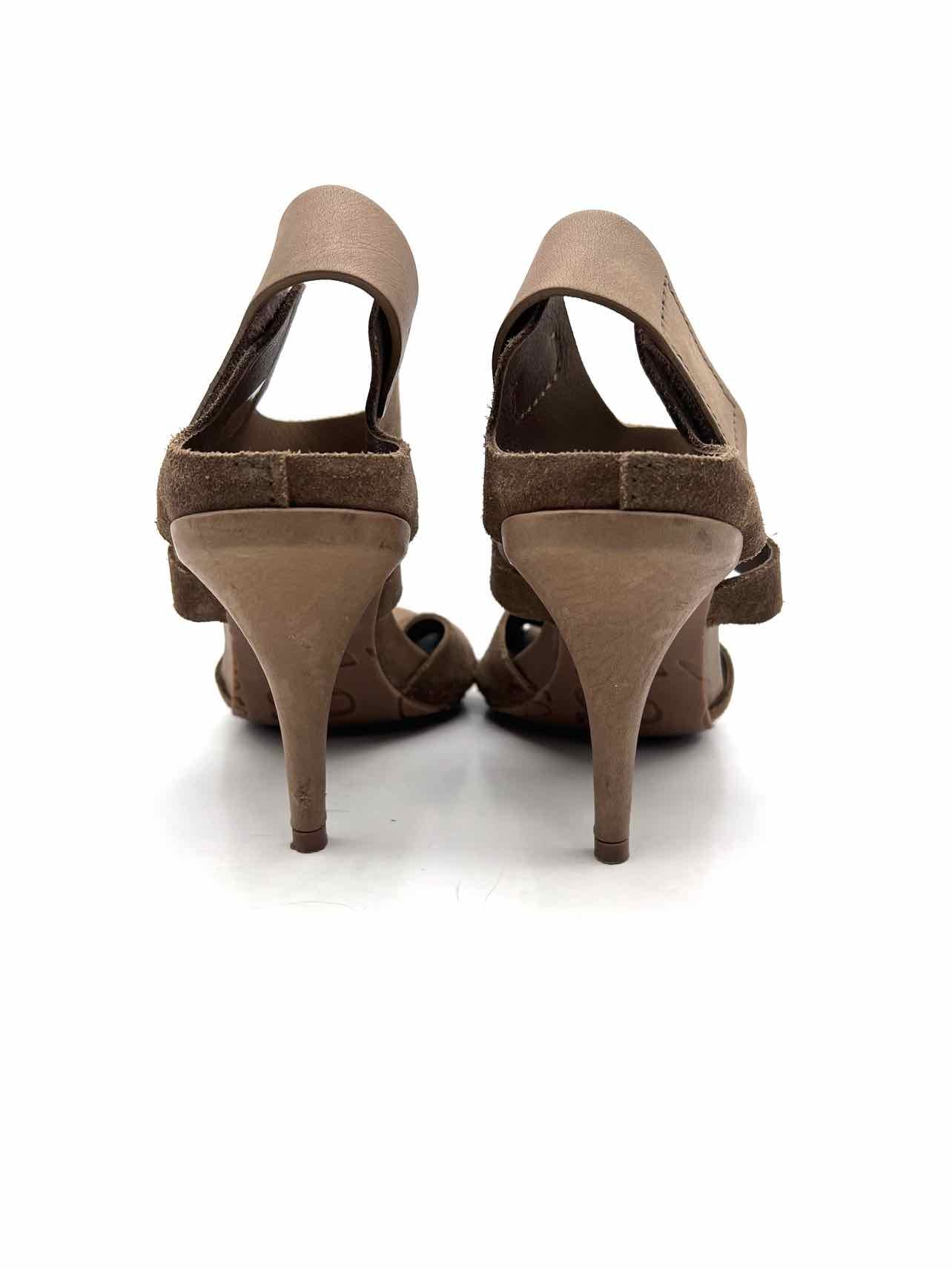 Pedro Garcia Size 8.5 Olive Velcro Suede Designer Sandals Heels - Image 3