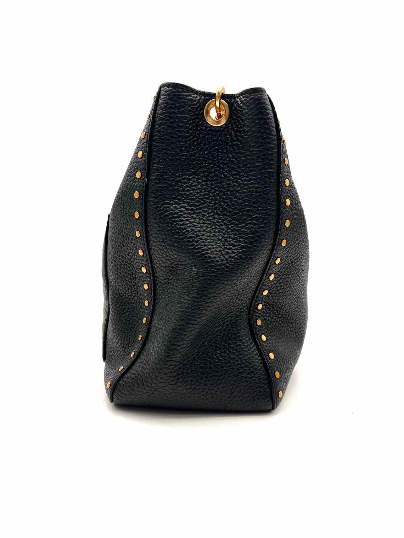 Rebecca Minkoff Black/Gold Embellished Leather Designer Tote - Image 4