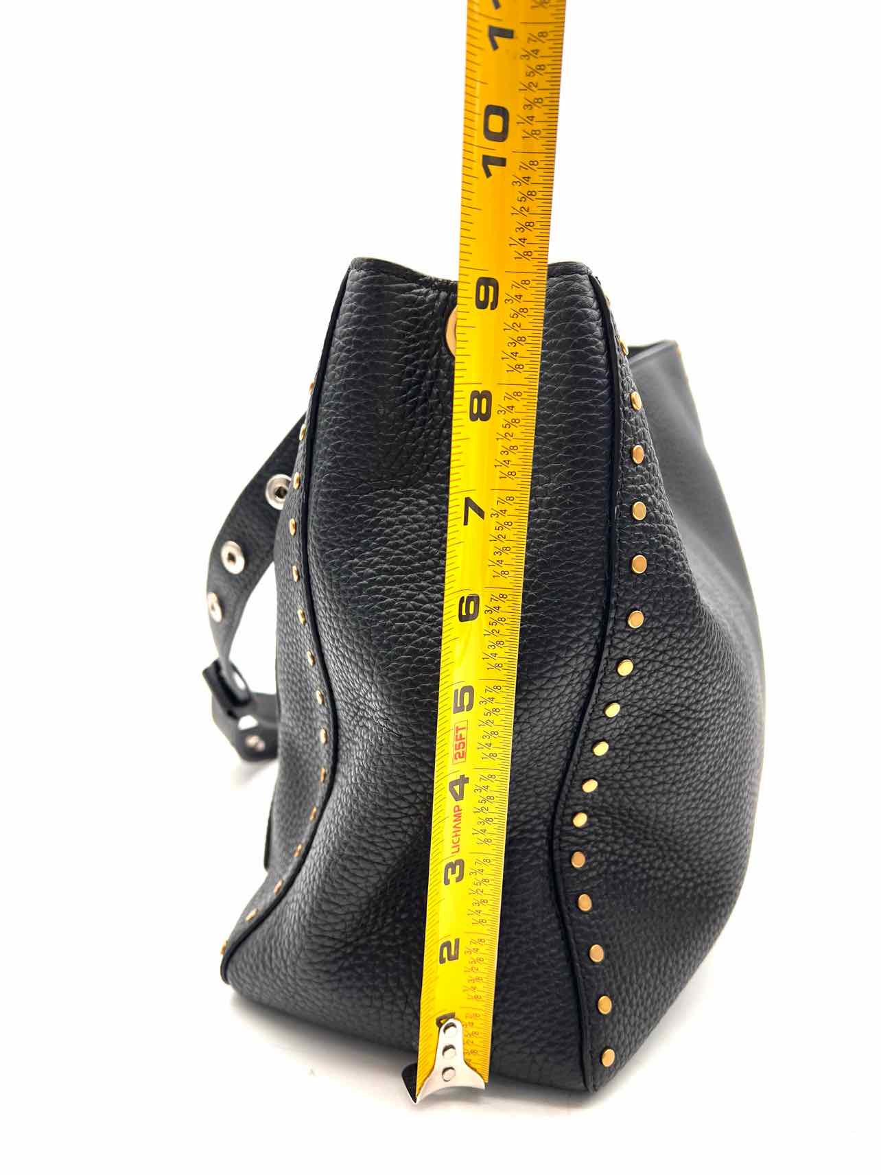 Rebecca Minkoff Black/Gold Embellished Leather Designer Tote - Image 9