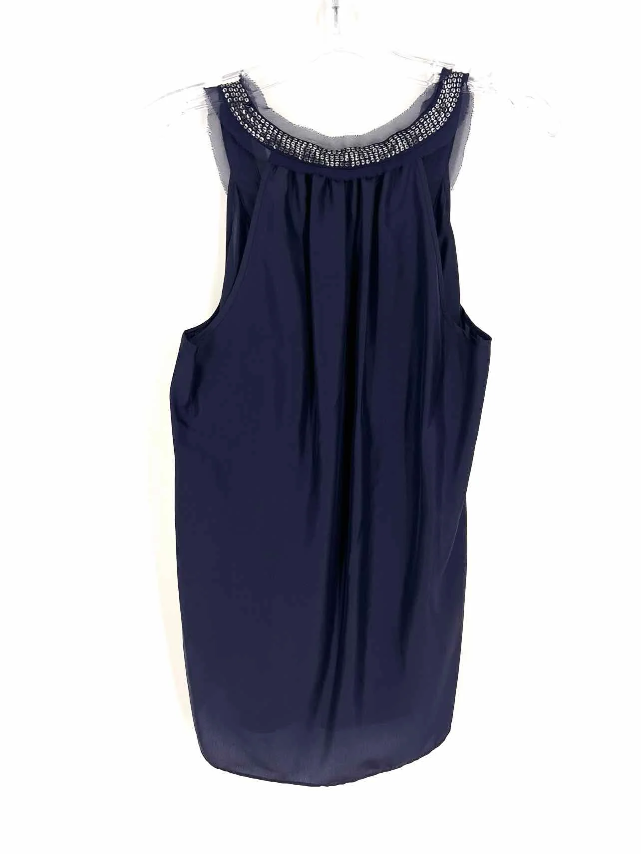Rebecca Taylor Size 6 Navy/Silver Sequined Trim NEW Designer Top-Sleeveless - Image 4