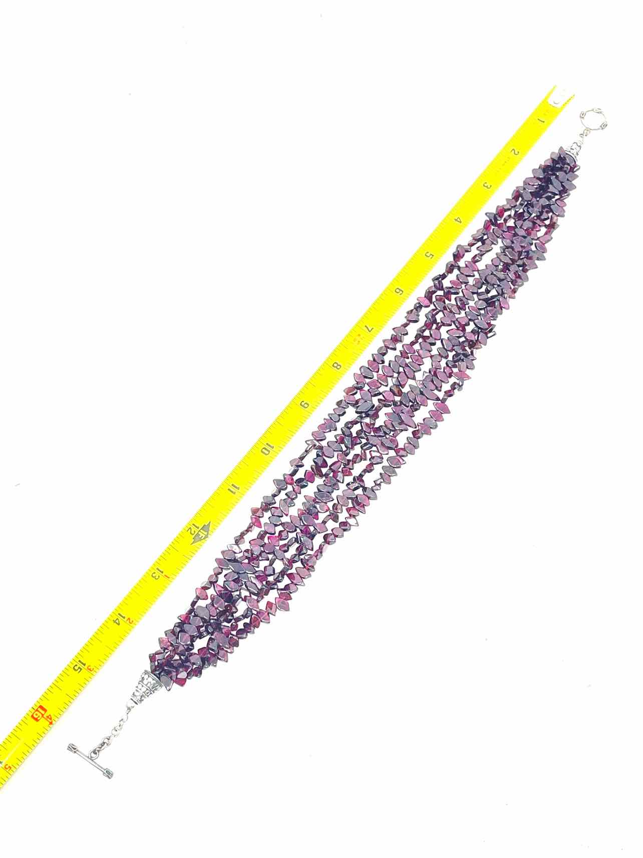 Red/Silver Multi-Strand Garnet Jewelry Necklace - Image 5