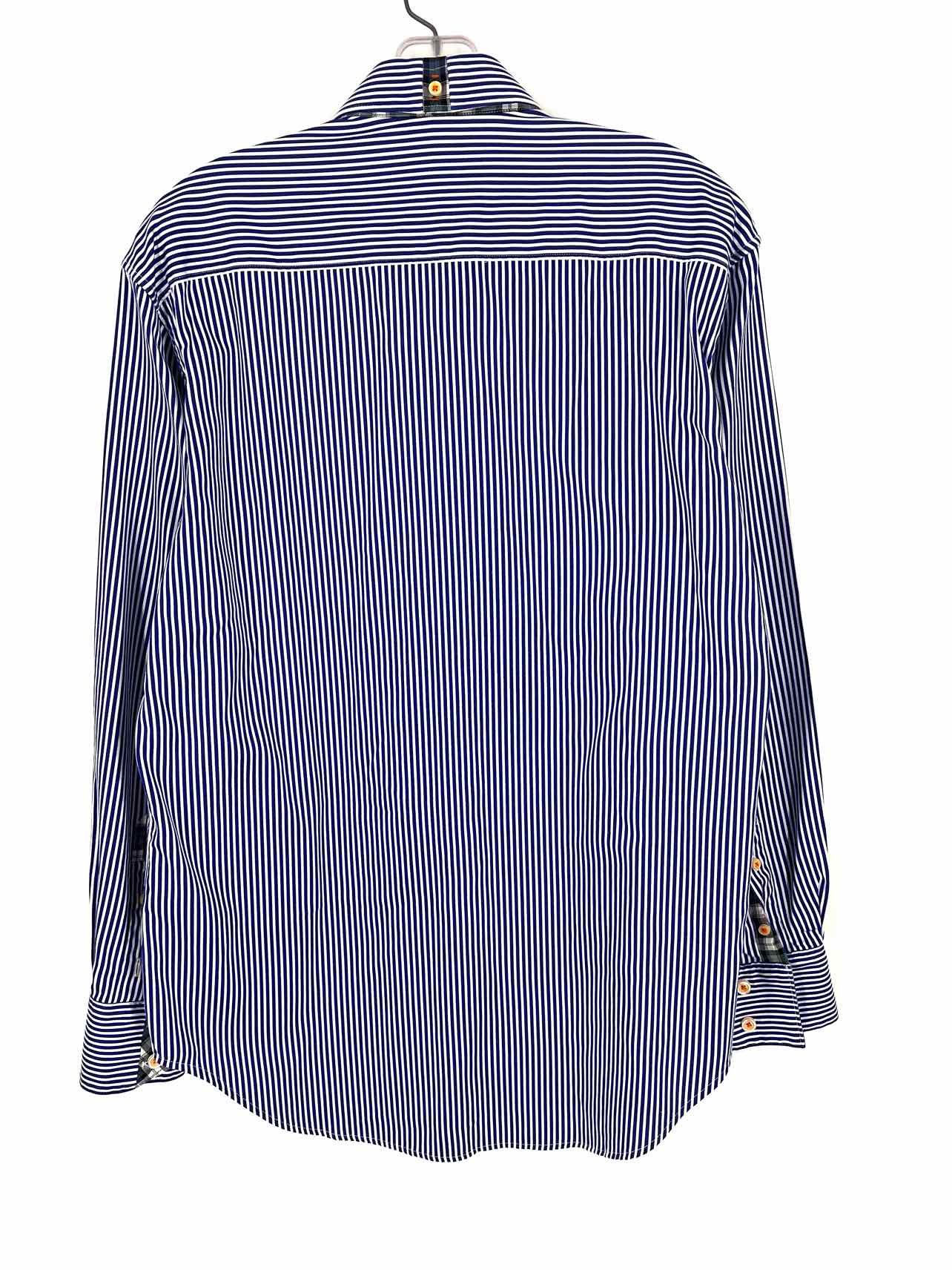 Robert Graham Size M Blue/White Stripe Cotton Men's Shirt-Long Sleeve- Men's - Image 2