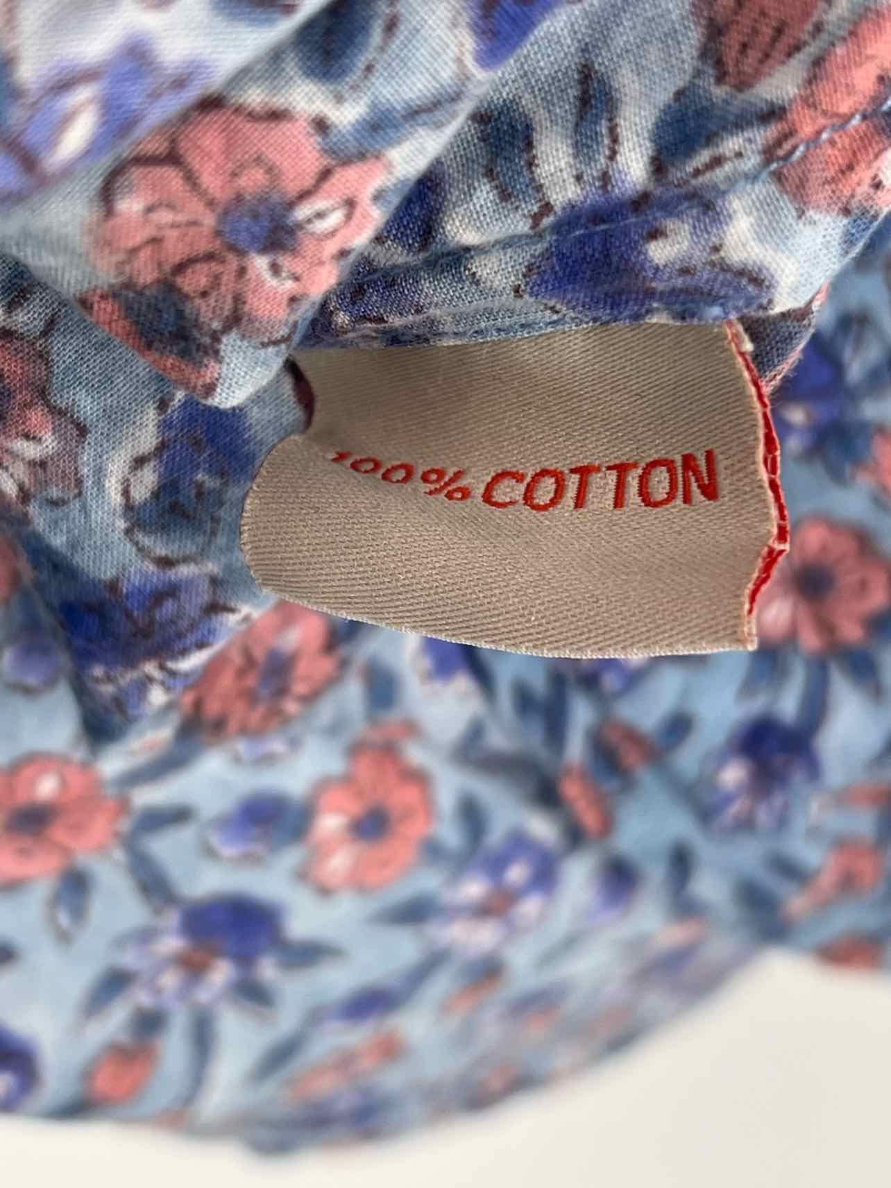 Rungolee Size M Lt Blue/Cornflower Floral Ruffle Tops Top-Short Sleeve - Image 4