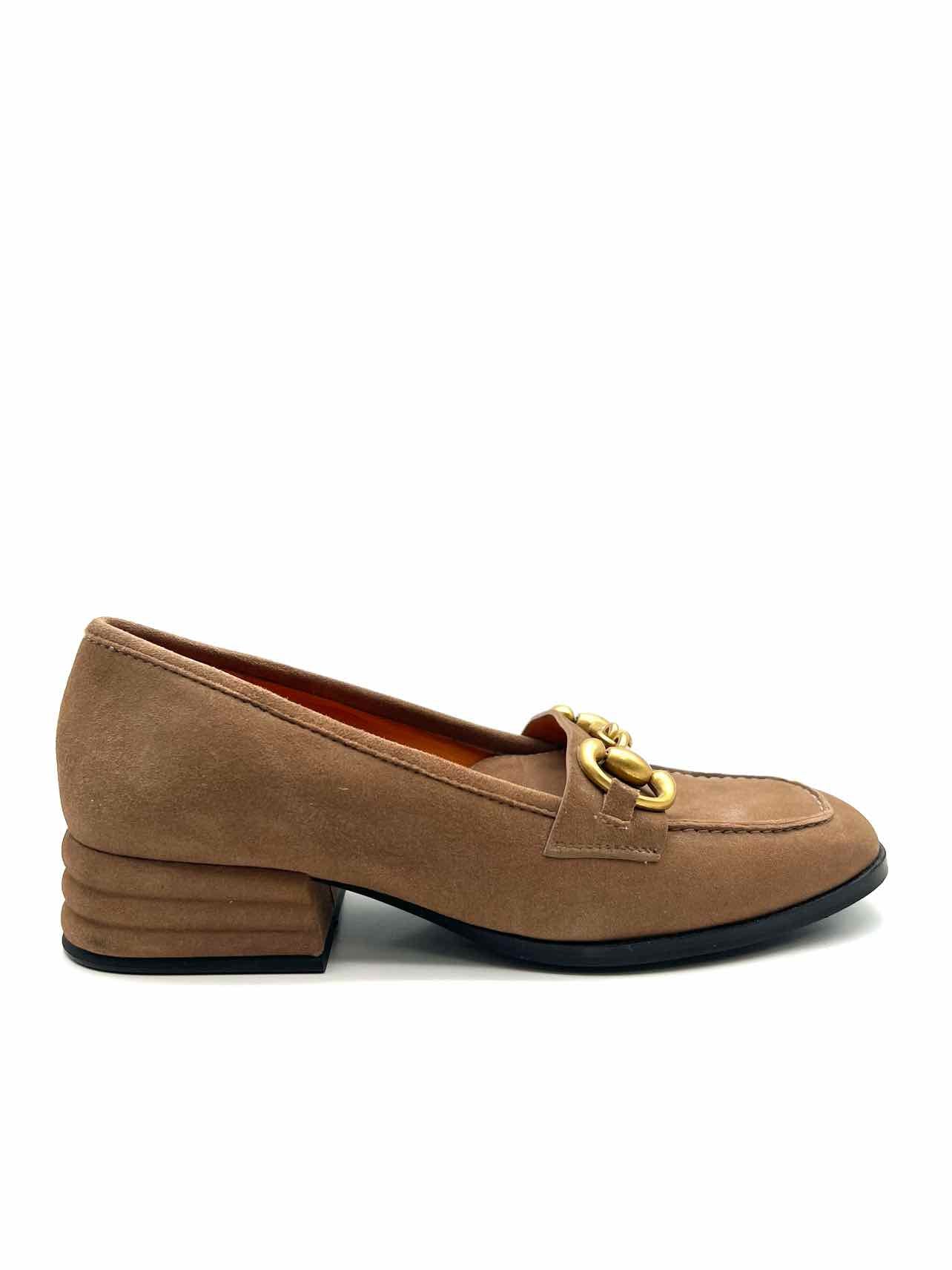 Saint G Size 7 Brown/Gold Horsebit Suede Shoes Loafers - Image 3