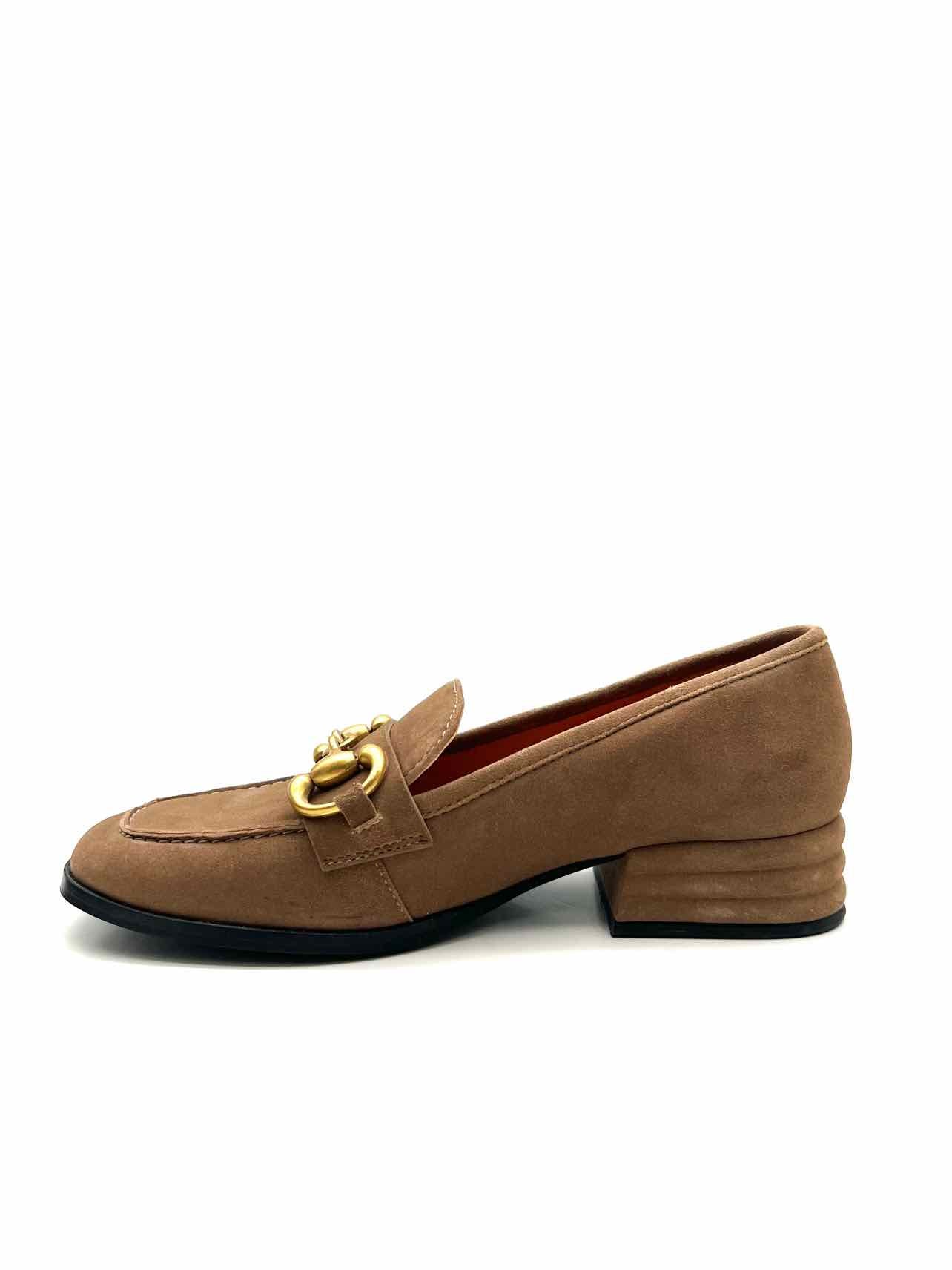 Saint G Size 7 Brown/Gold Horsebit Suede Shoes Loafers - Image 4