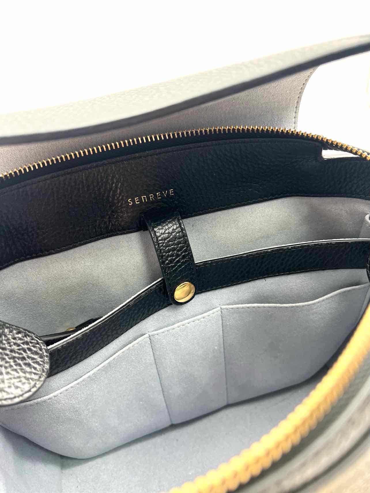 Senreve Black/Gold Convertible Pebbled Leather W/ BAG! Designer Satchel - Image 11