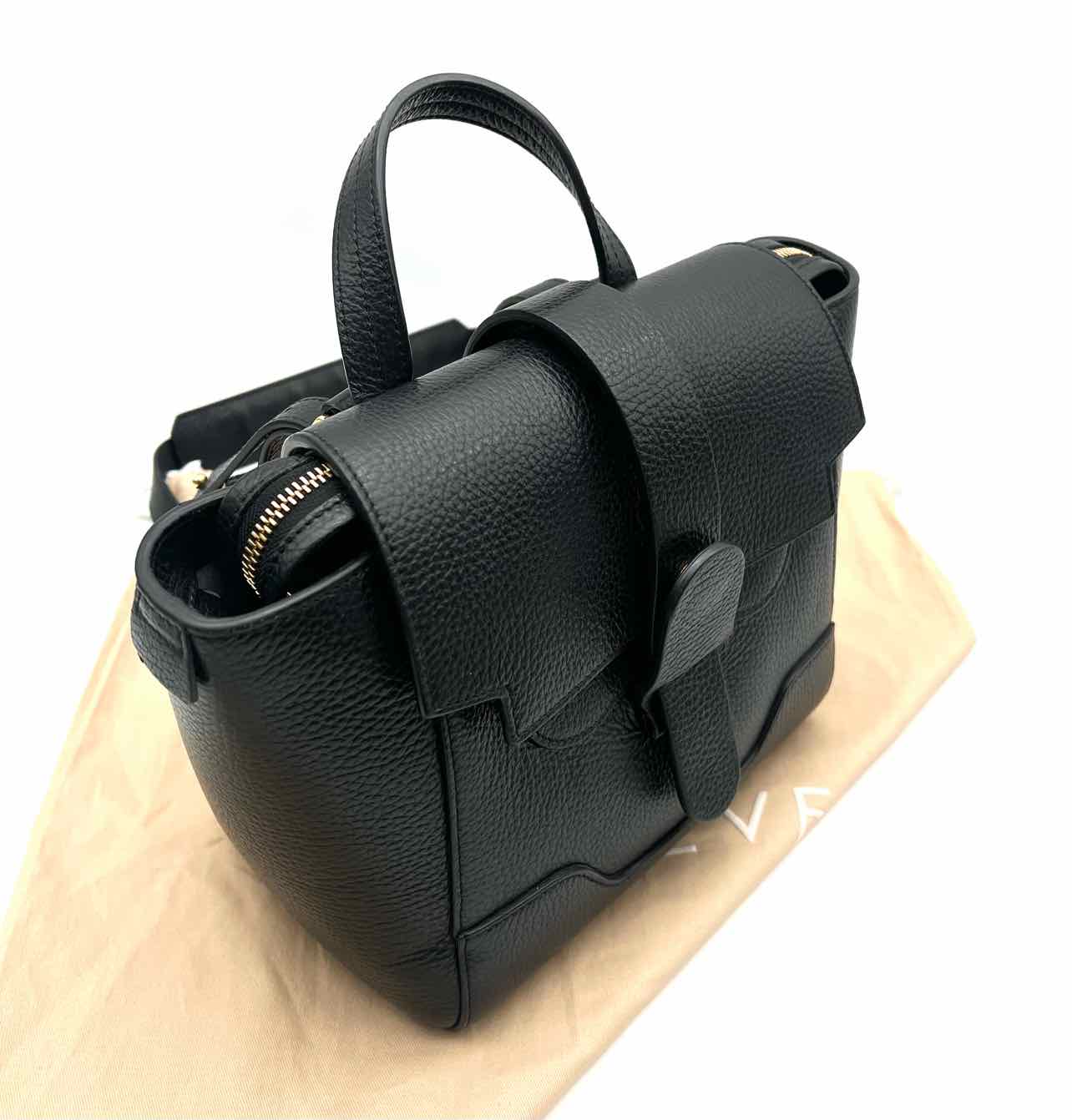 Senreve Black/Gold Convertible Pebbled Leather W/ BAG! Designer Satchel - Image 2