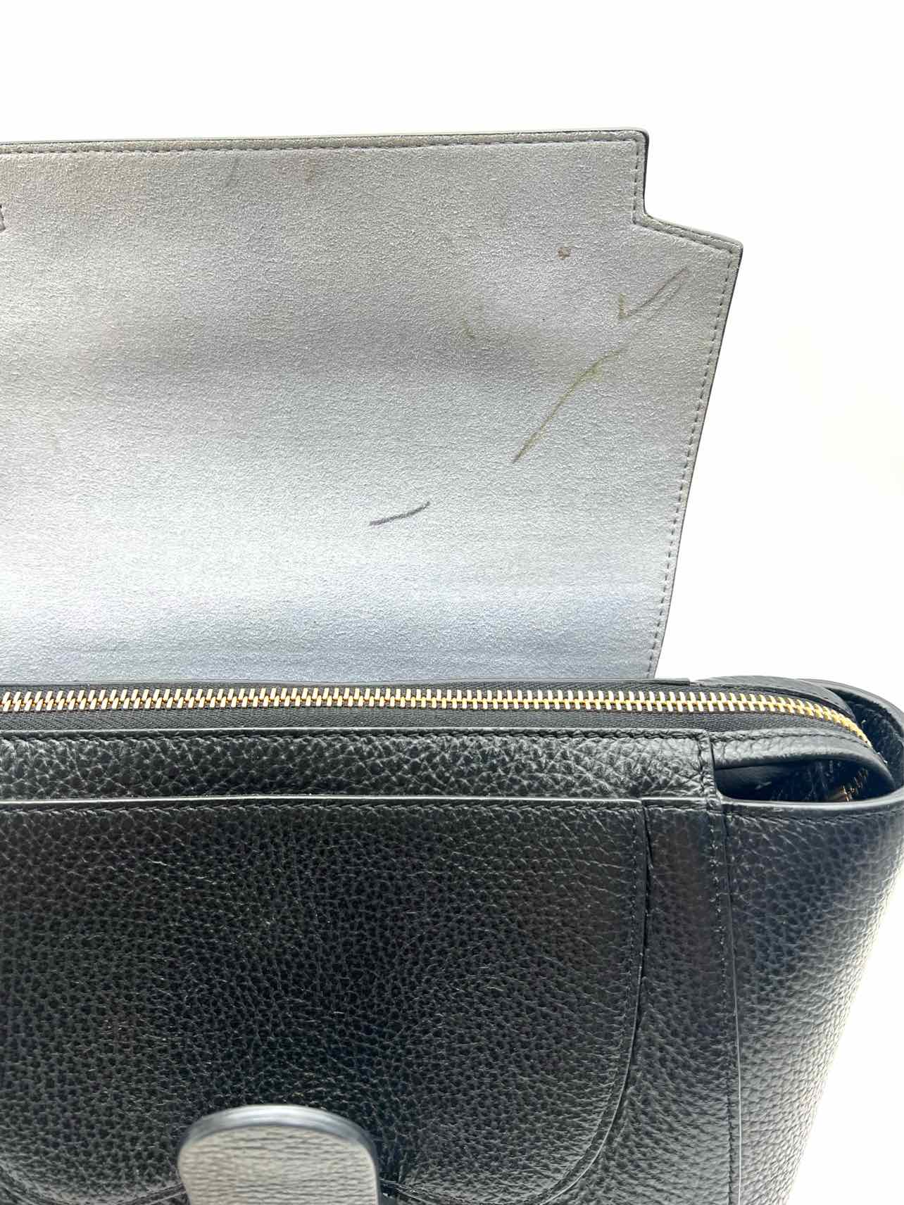 Senreve Black/Gold Convertible Pebbled Leather W/ BAG! Designer Satchel - Image 6