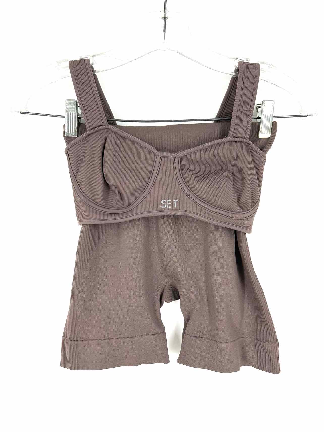 Set Active Size S Purple Ash Ribbed Stretch Activewear Activewear Set