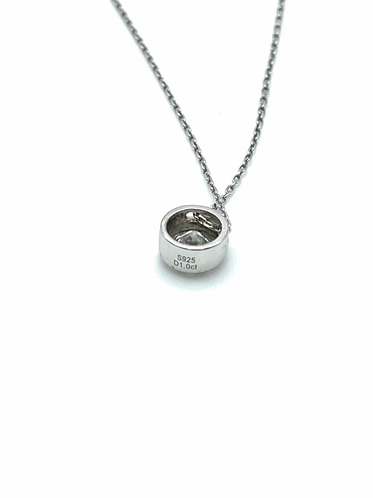 Silver/Clear Pendant Sterling Silver Jewelry Necklace - Image 3