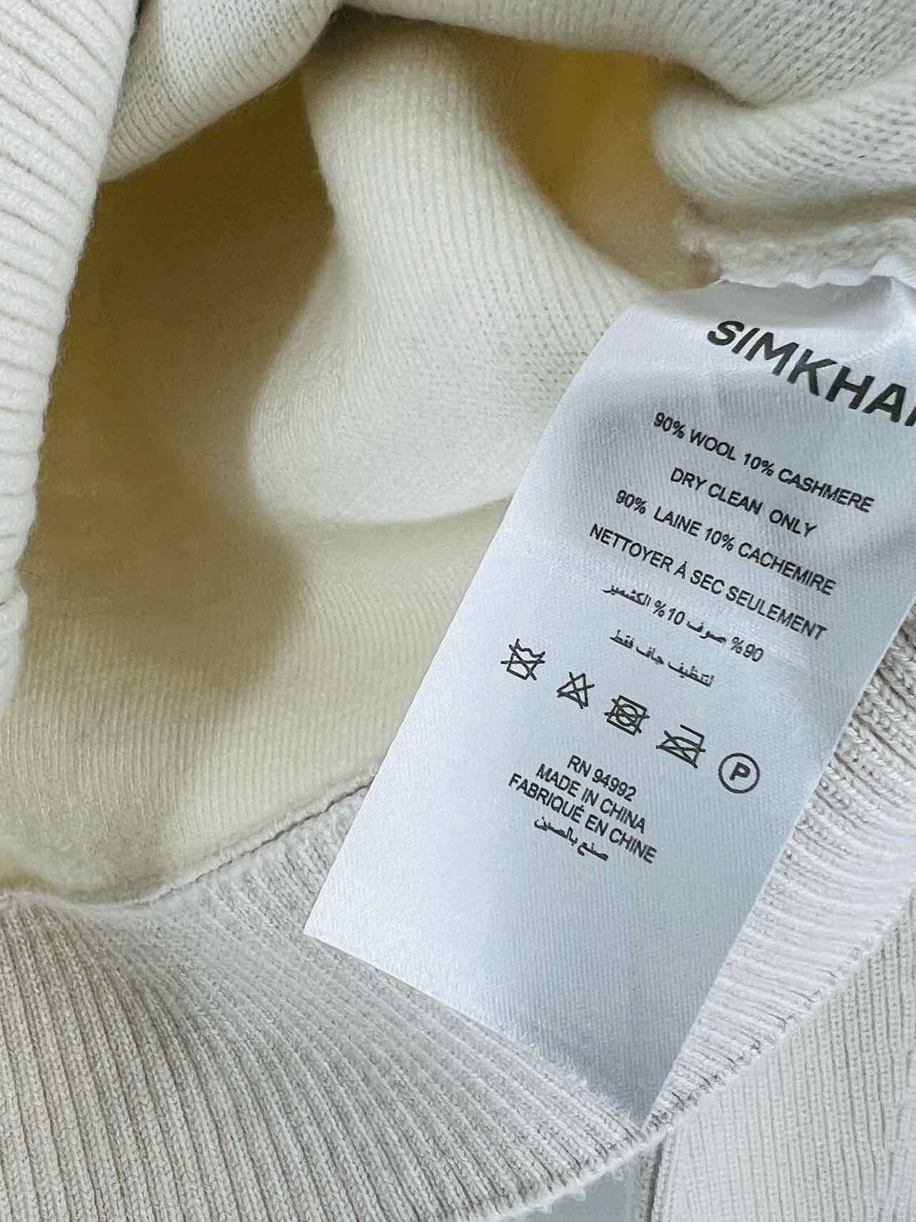 Simkhai Size S Beige Oversized Collar Half-Zip NEW Designer Pullover - Image 3