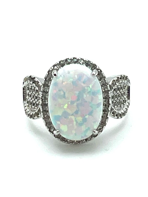 Size 7 Silver/Iridescent Sterling Silver Jewelry Ring - Image 2