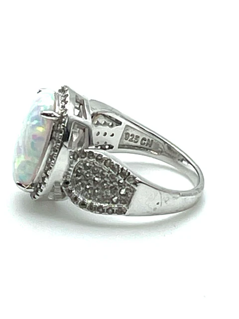 Size 7 Silver/Iridescent Sterling Silver Jewelry Ring - Image 3