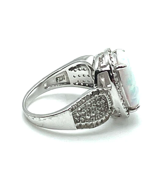 Size 7 Silver/Iridescent Sterling Silver Jewelry Ring - Image 4