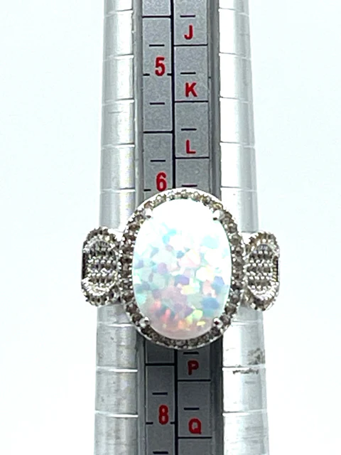 Size 7 Silver/Iridescent Sterling Silver Jewelry Ring - Image 6