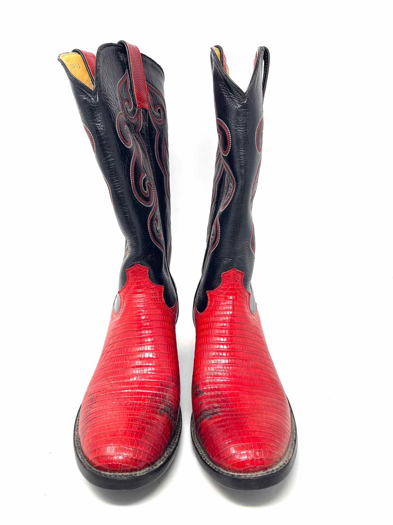 Caboots Size 9? Black/Red Reptile Stitched Men's Shoes Boots- Men's - Image 4