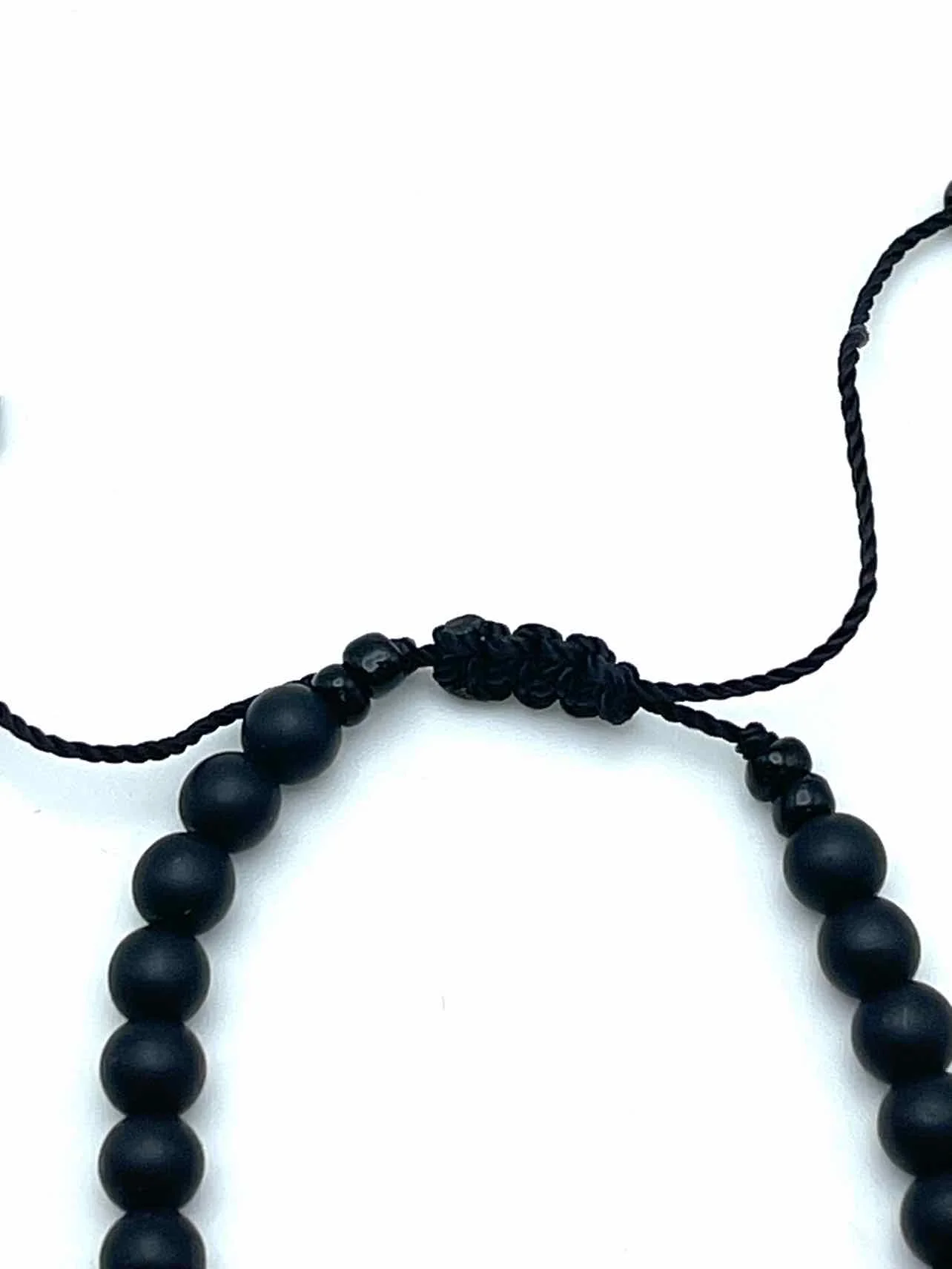 Size Adj. Black/Silver Starfish Beaded Jewelry Bracelet - Image 3