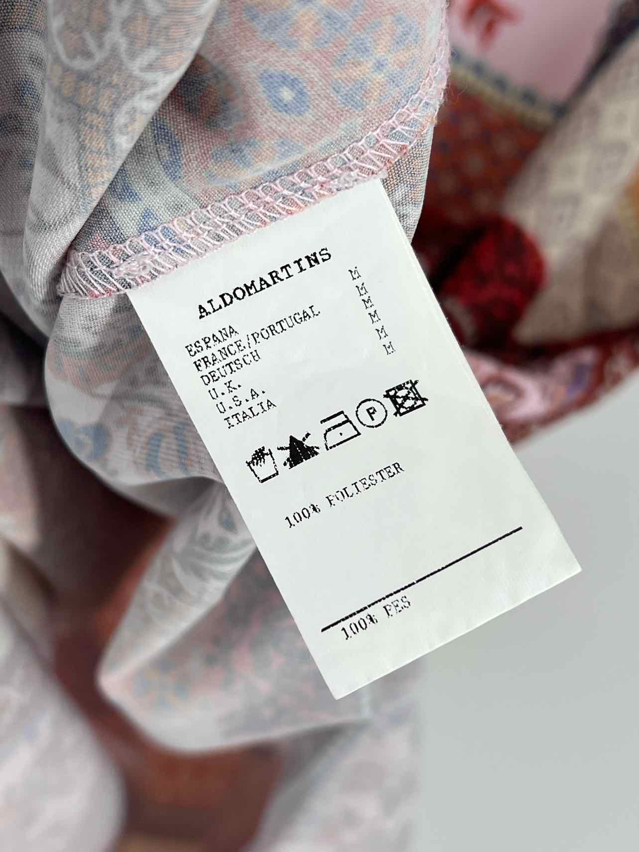 Size M Pink/Multi Multi-Print Cinched Designer Dress - Image 3