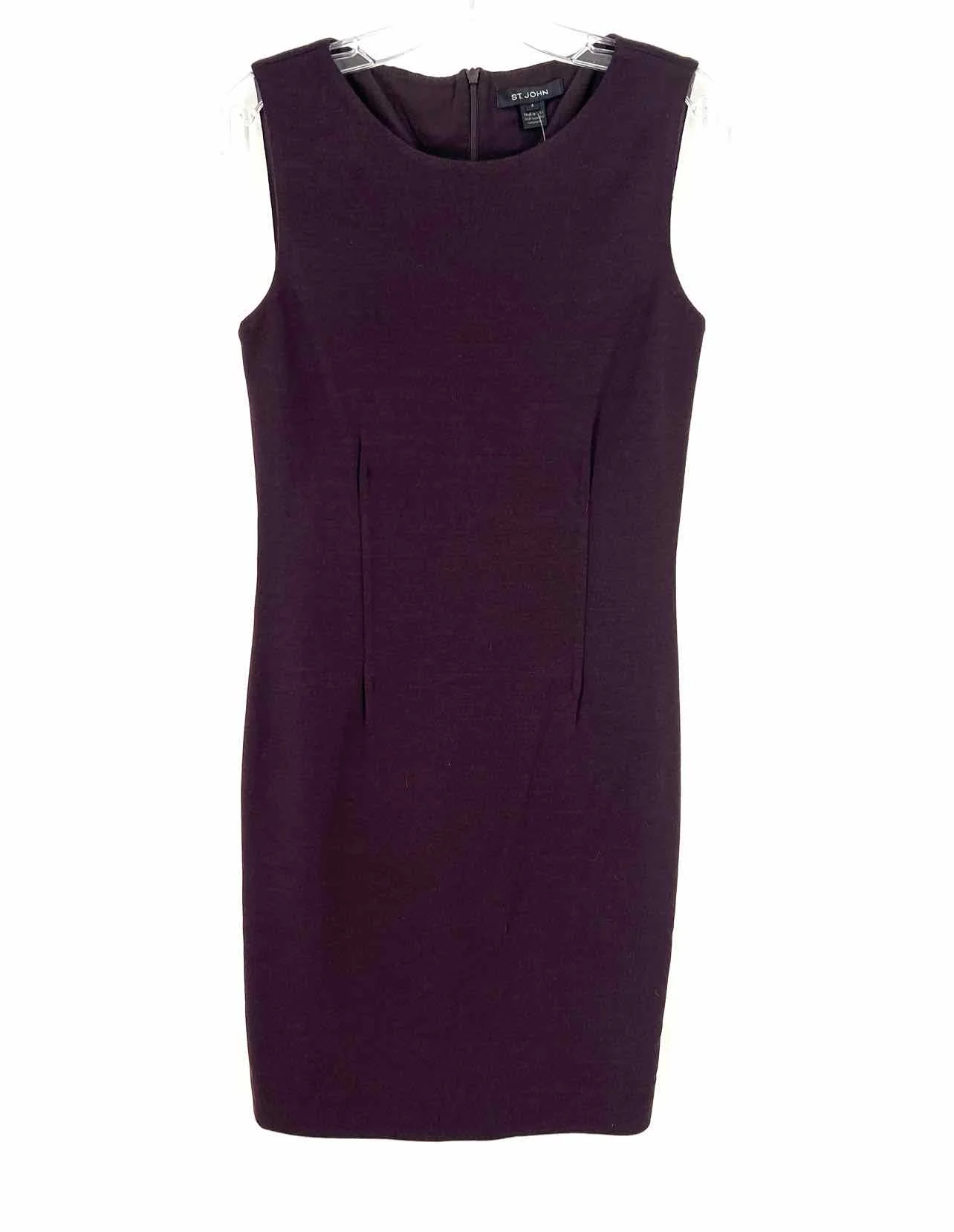 St. John Size 4 Plum Darted Knit Designer Dress